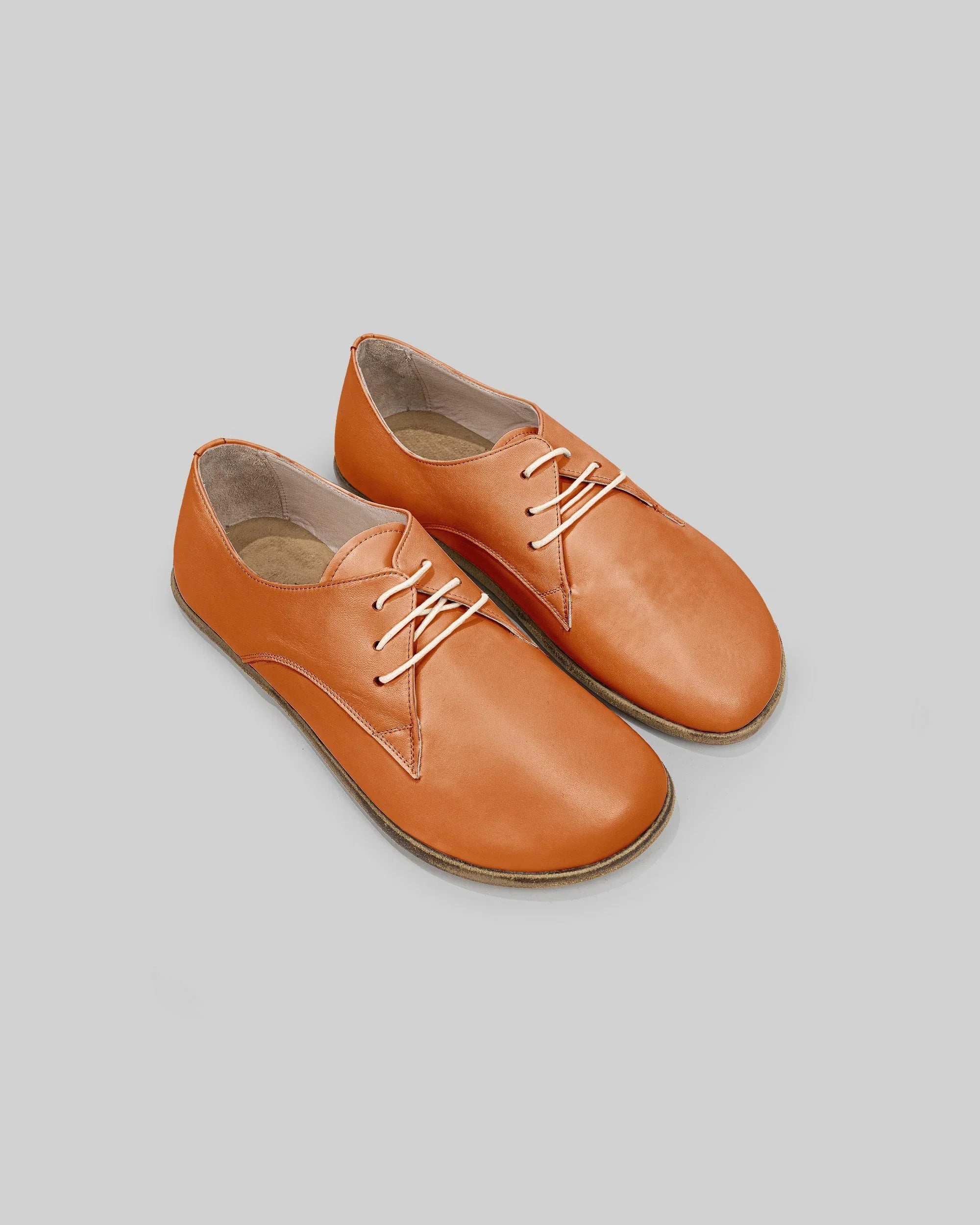 Men's Orange Oxford Shoes - Handcrafted Calf Leather Wide Toe Box | Bespoky