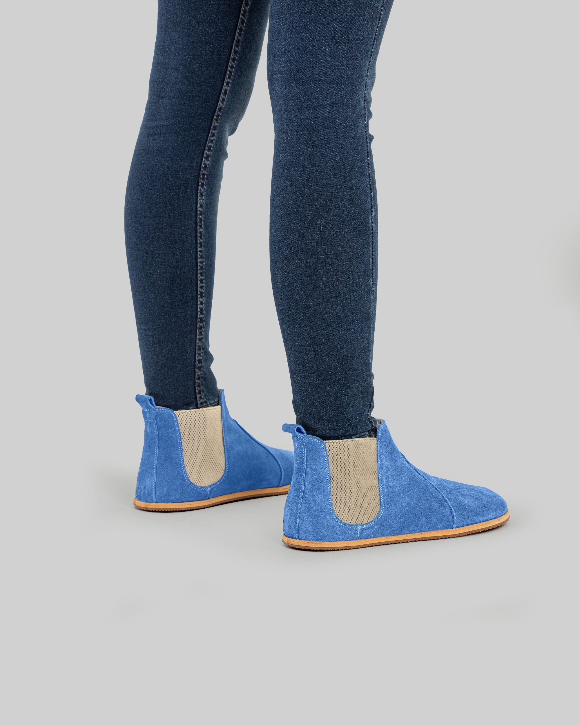 Detail Blue Chelsea Boots - Handcrafted Calf Leather Turkey | Bespoky