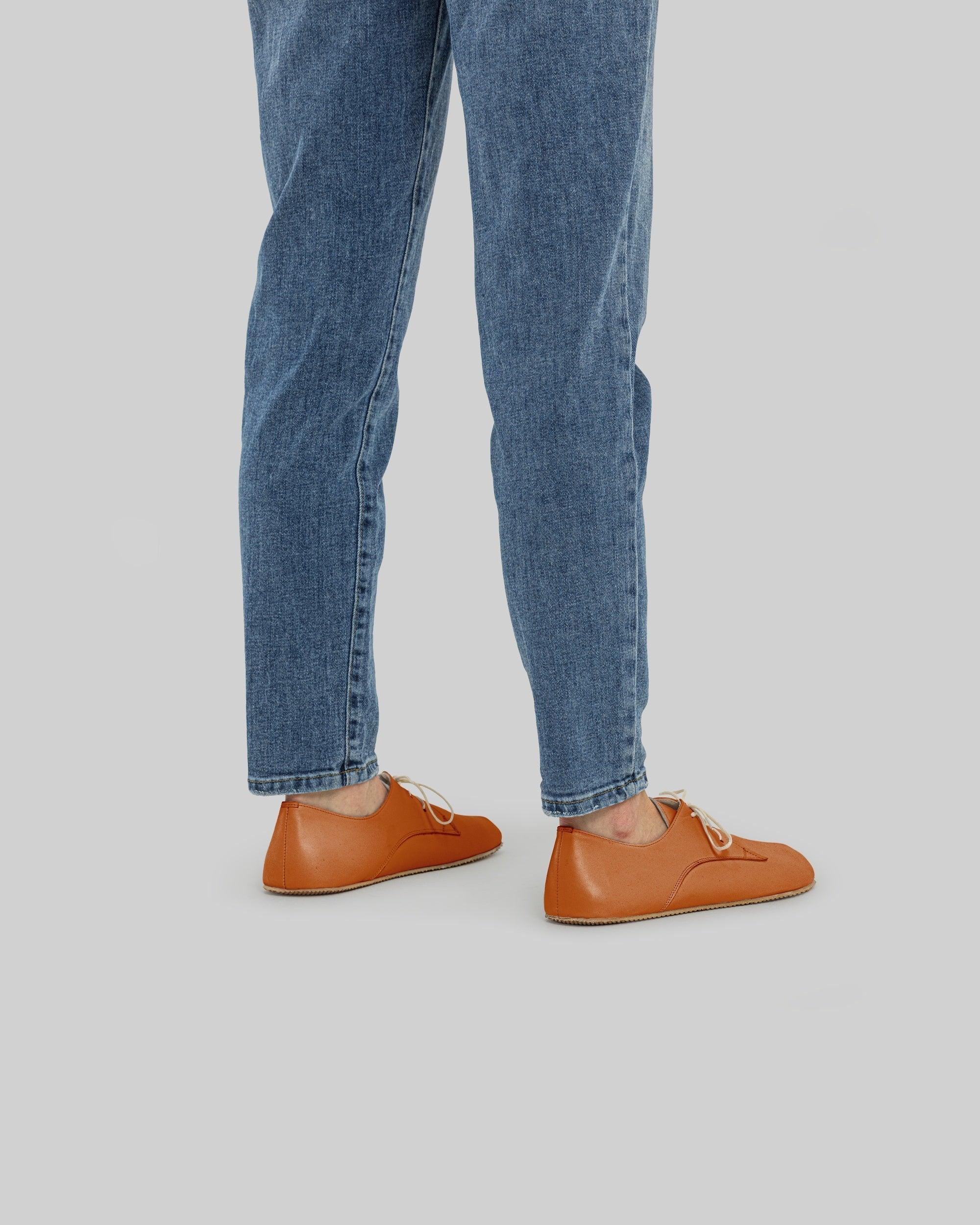 Close-up calf leather - Orange Oxford Shoes Detail | Bespoky