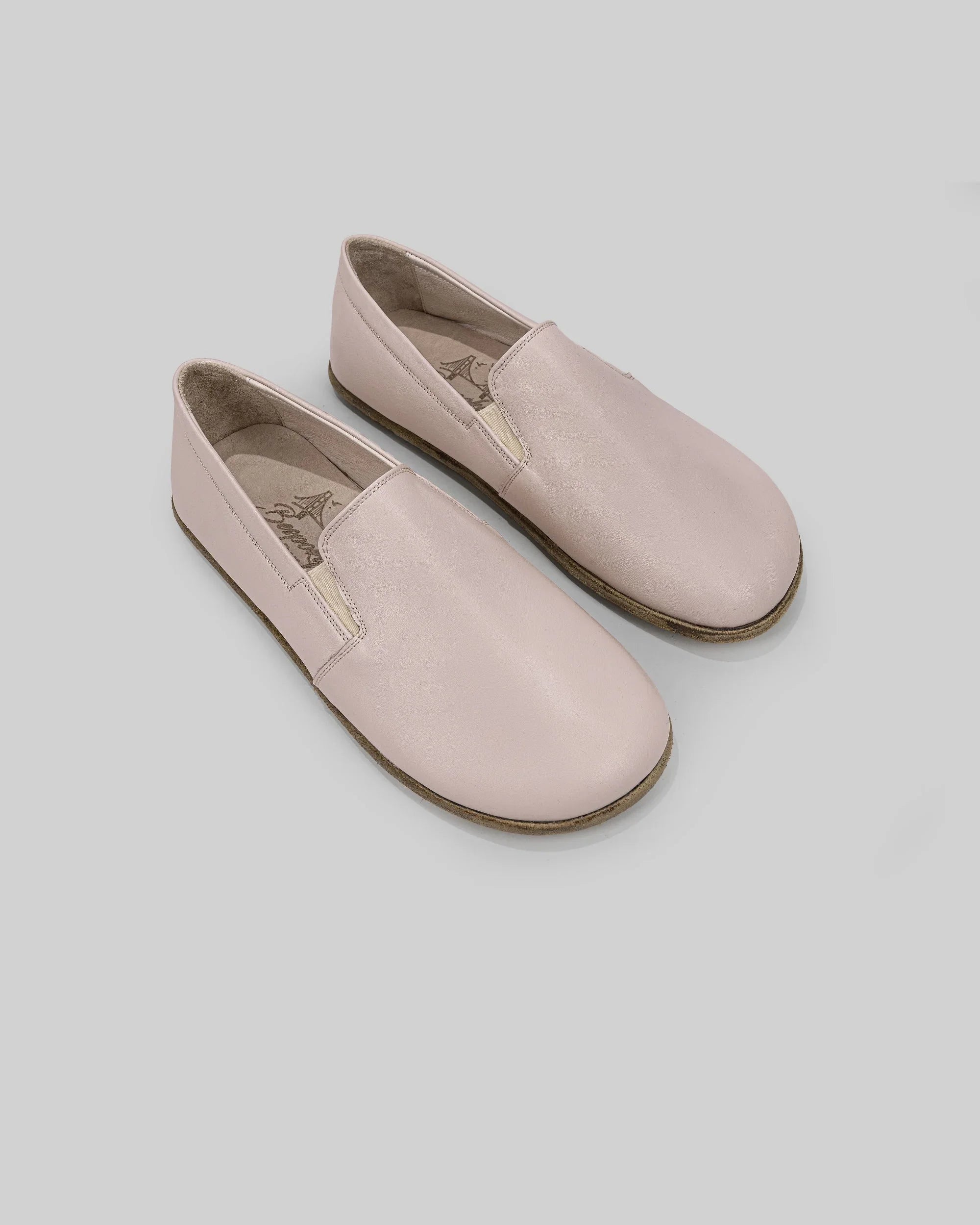 Men's Pink Barefoot Shoes - Handcrafted Calf Leather Wide Toe Box | Bespoky