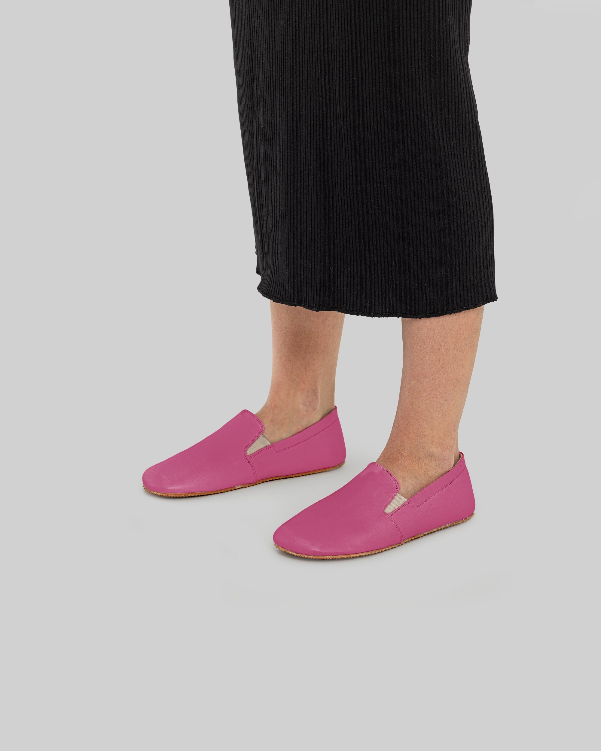 Top view Fuchsia Barefoot Shoes - Handcrafted Calf Leather | Bespoky