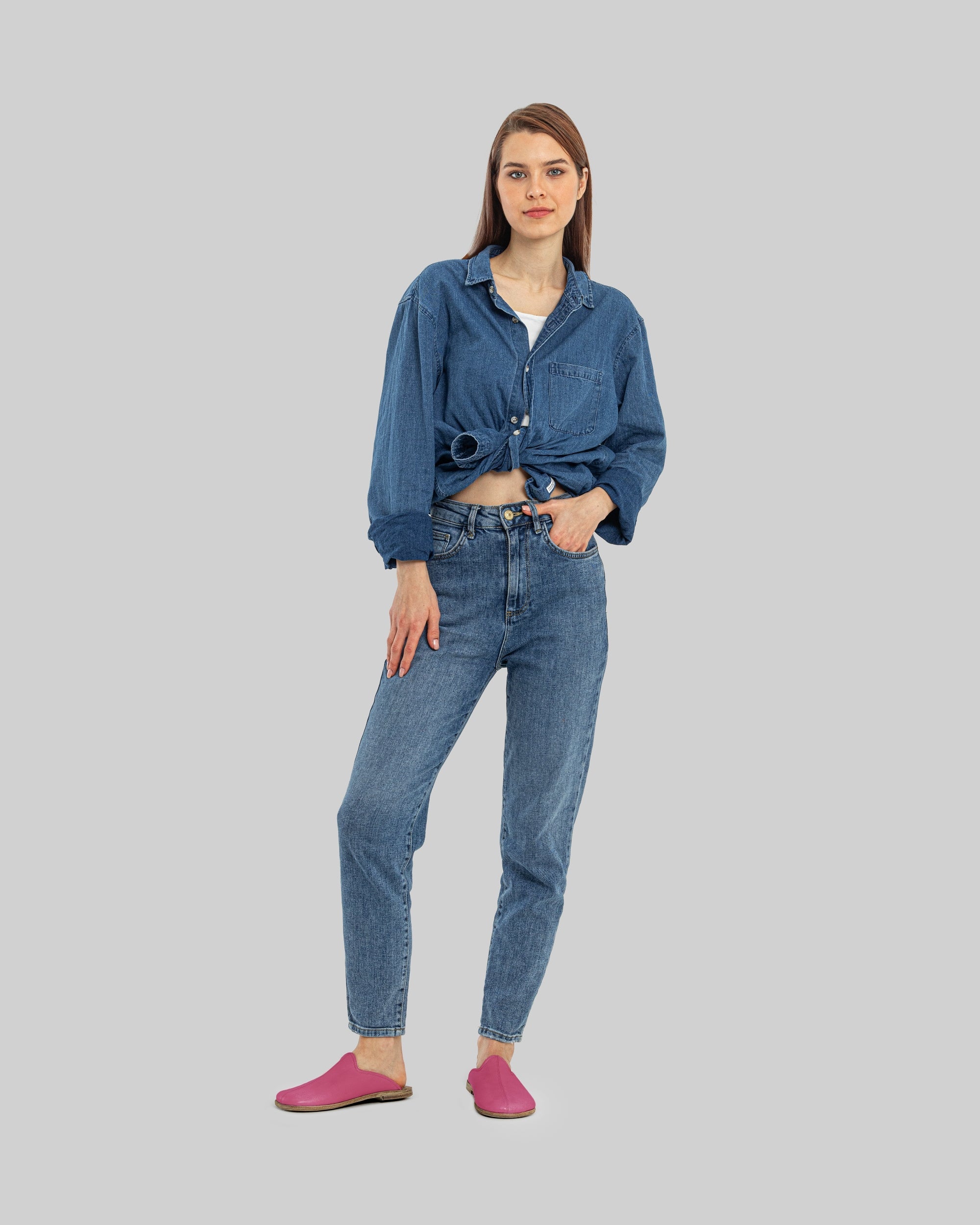 Back view Fuchsia Slippers - Calf Leather Handcrafted | Bespoky