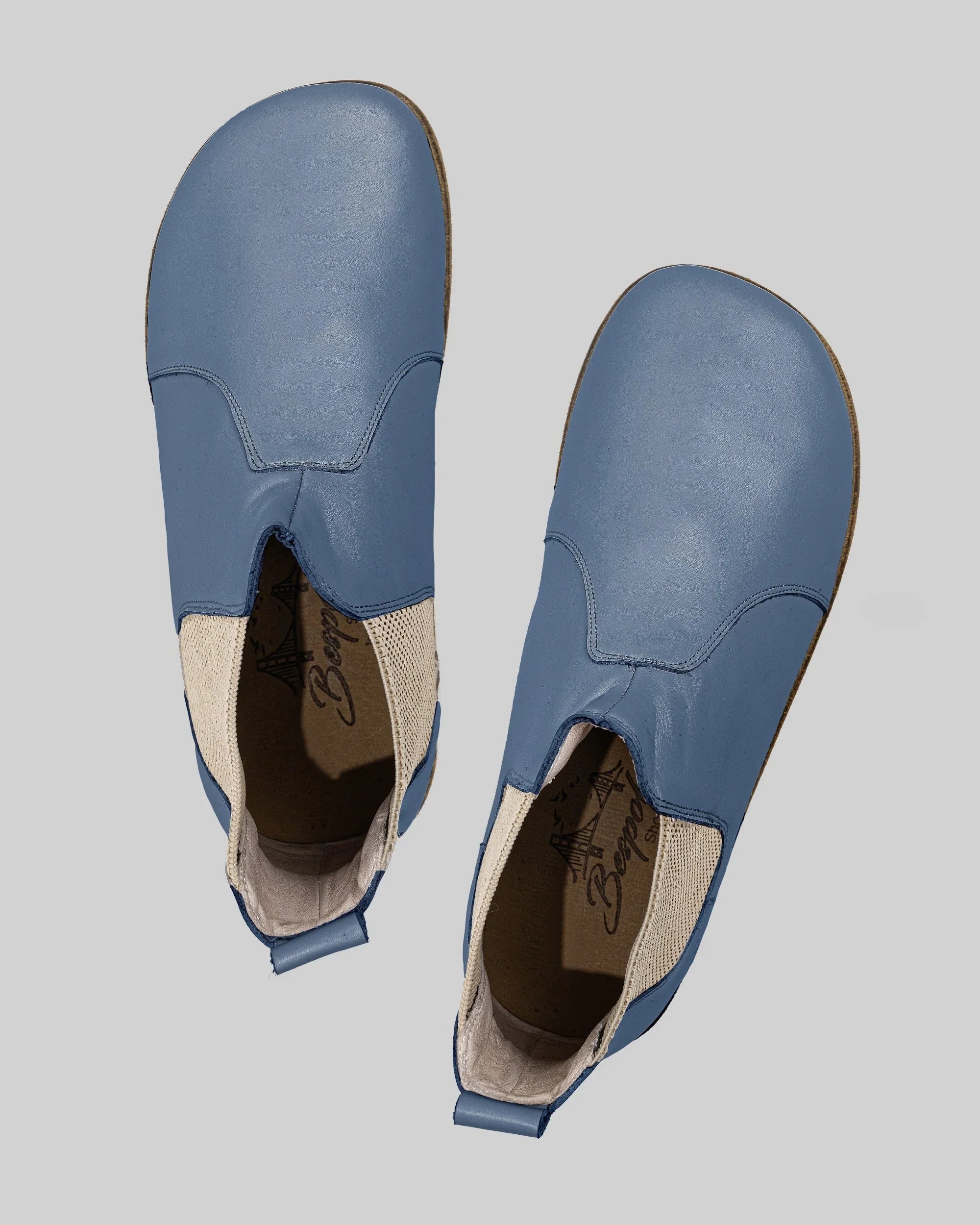 Top view Jean Blue Chelsea Boots - Handcrafted Calf Leather | Bespoky