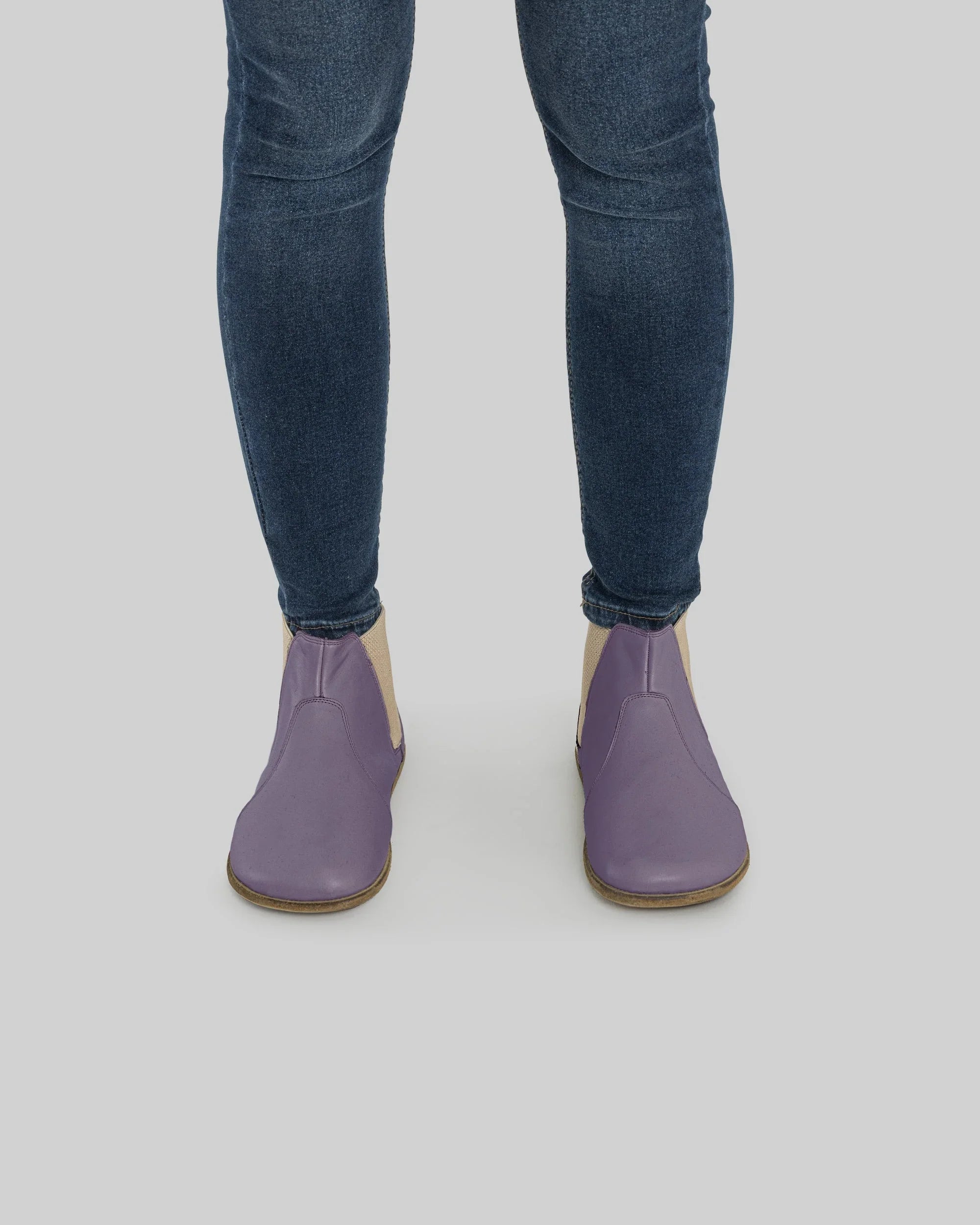 Detail Purple Chelsea Boots - Handcrafted Calf Leather Turkey | Bespoky