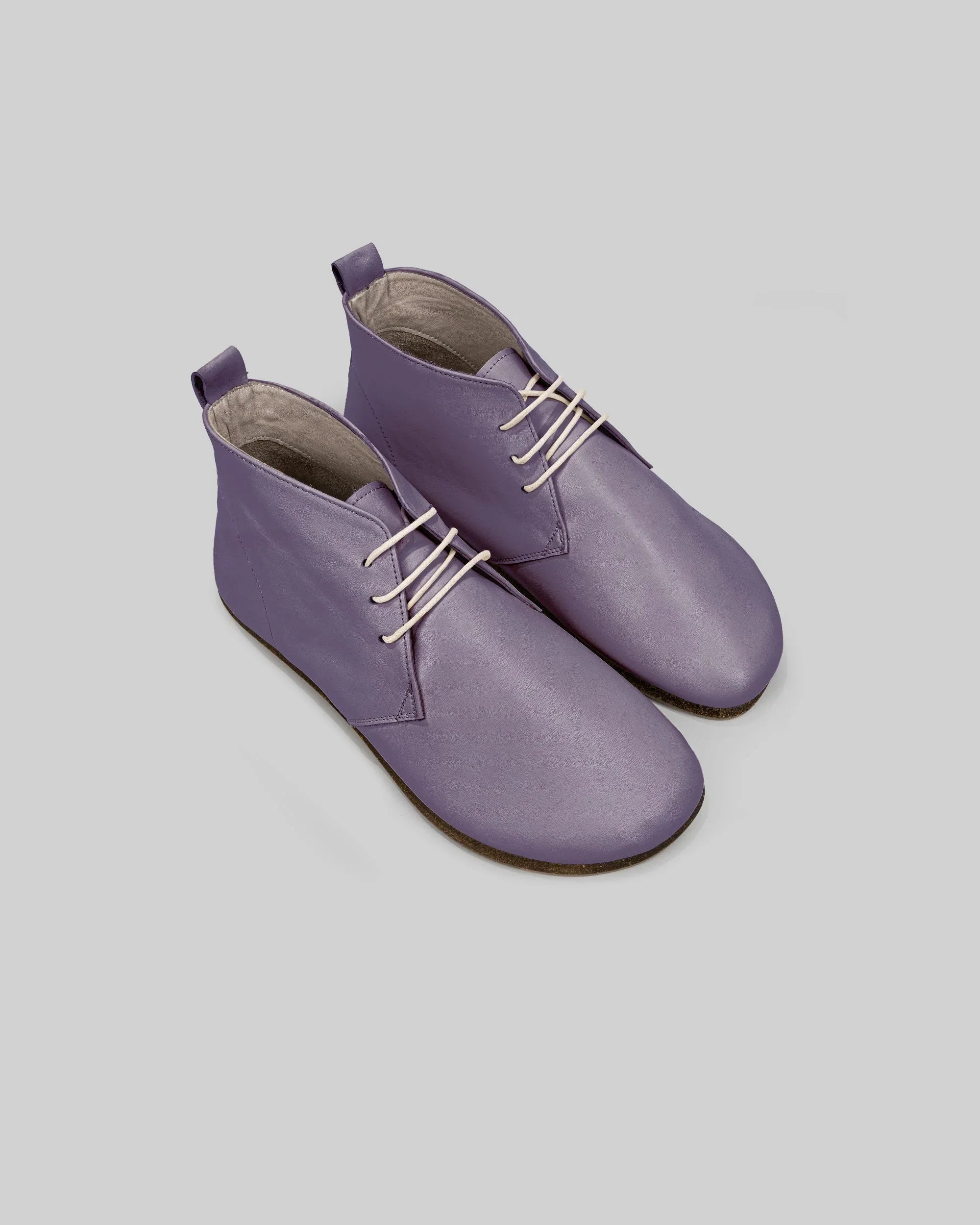 Women's Purple Ankle Boots - Handcrafted Calf Leather Wide Toe Box | Bespoky