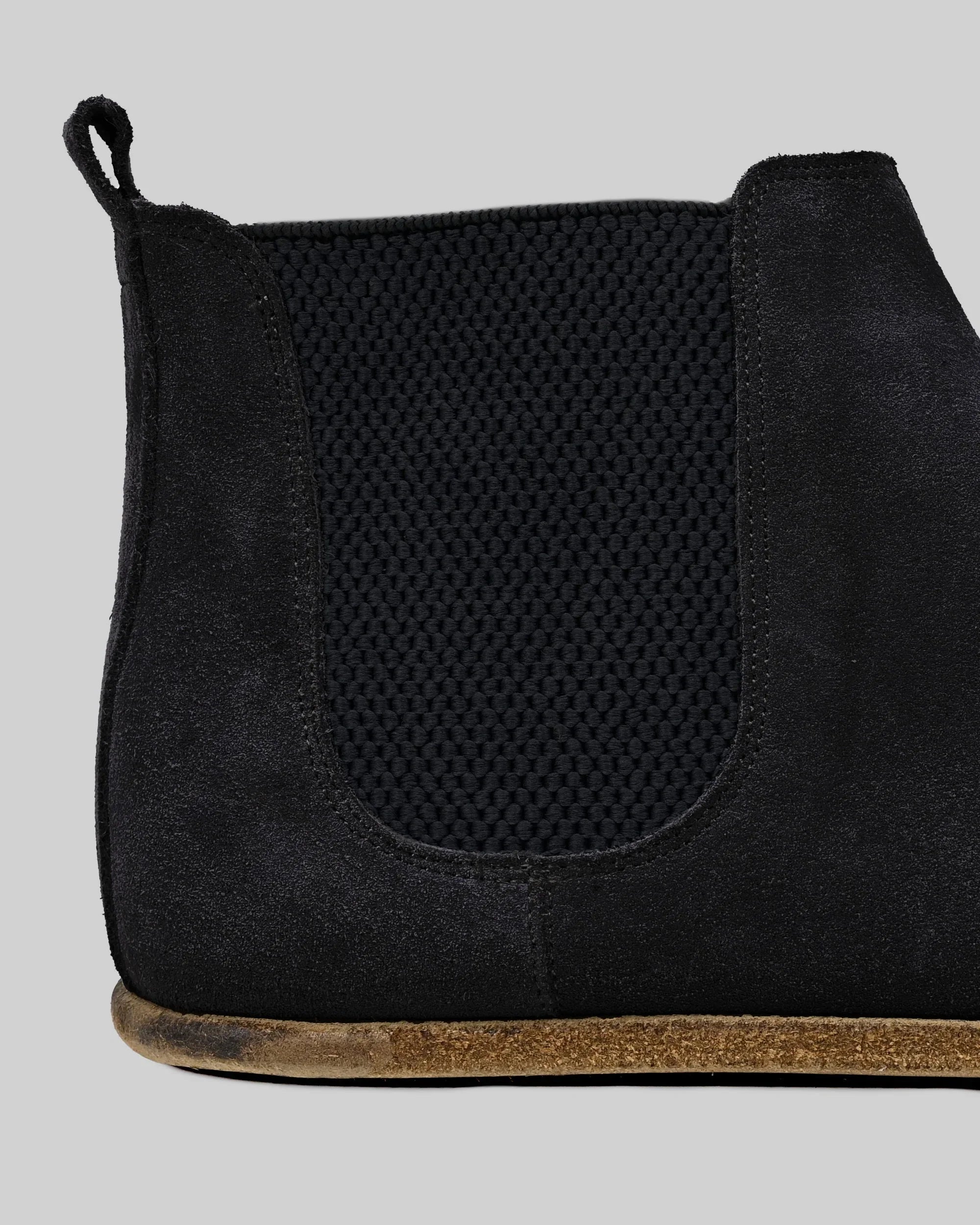 Top view Black Suede Chelsea Boots - Handcrafted Calf Leather | Bespoky