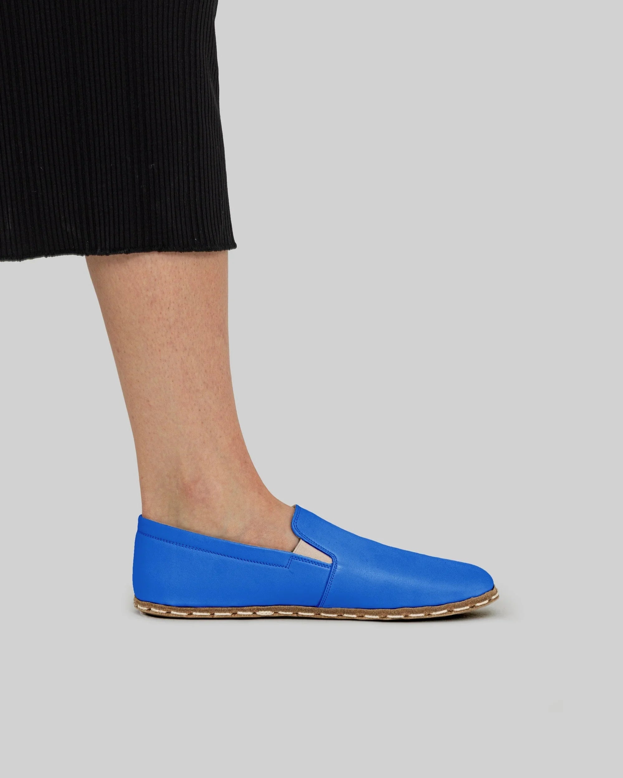 Pair Blue Barefoot Shoes - Barefoot Wide Toe Calf Leather | Bespoky