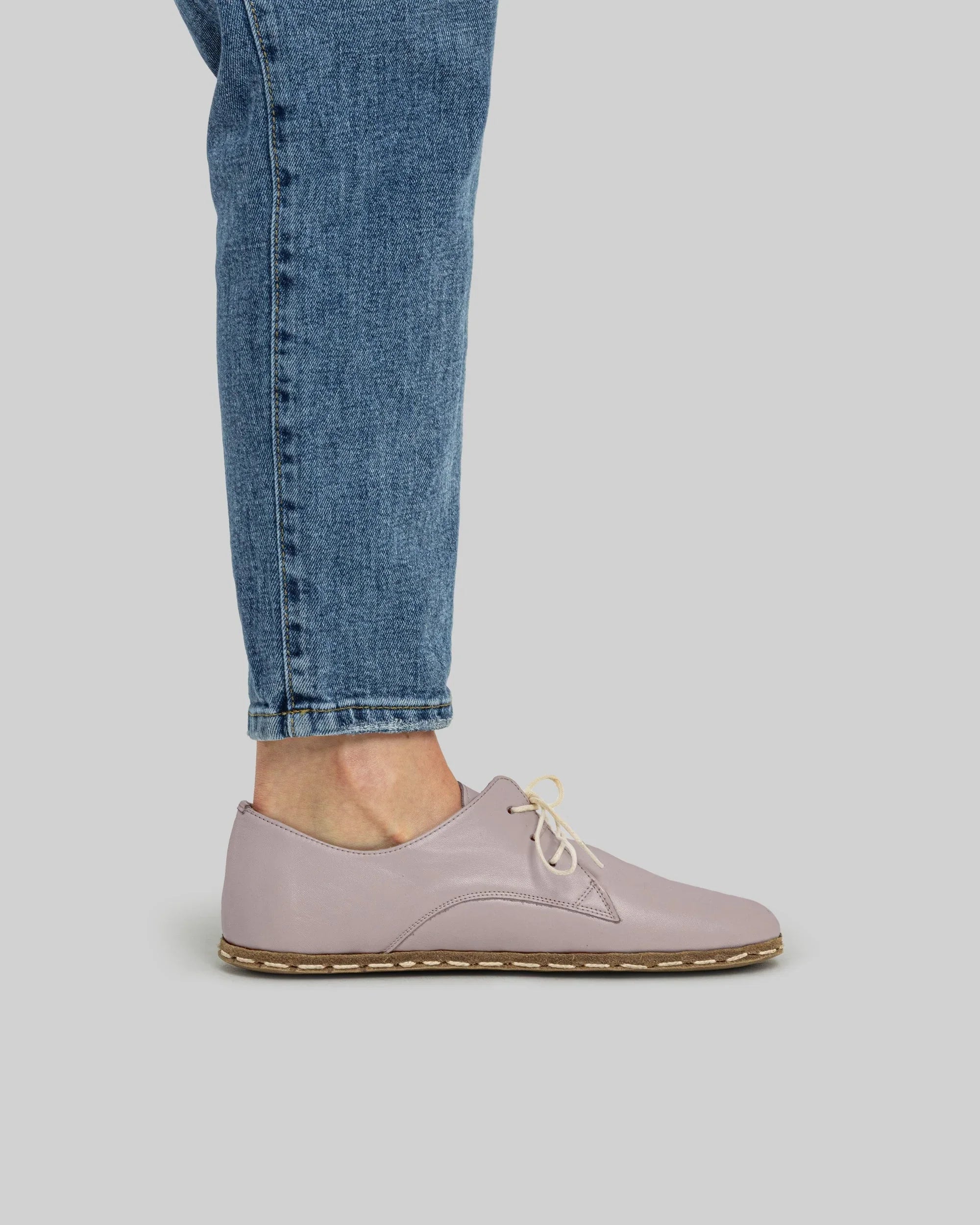 Side view Pink Oxford Shoes - Calf Leather Zero Drop | Bespoky