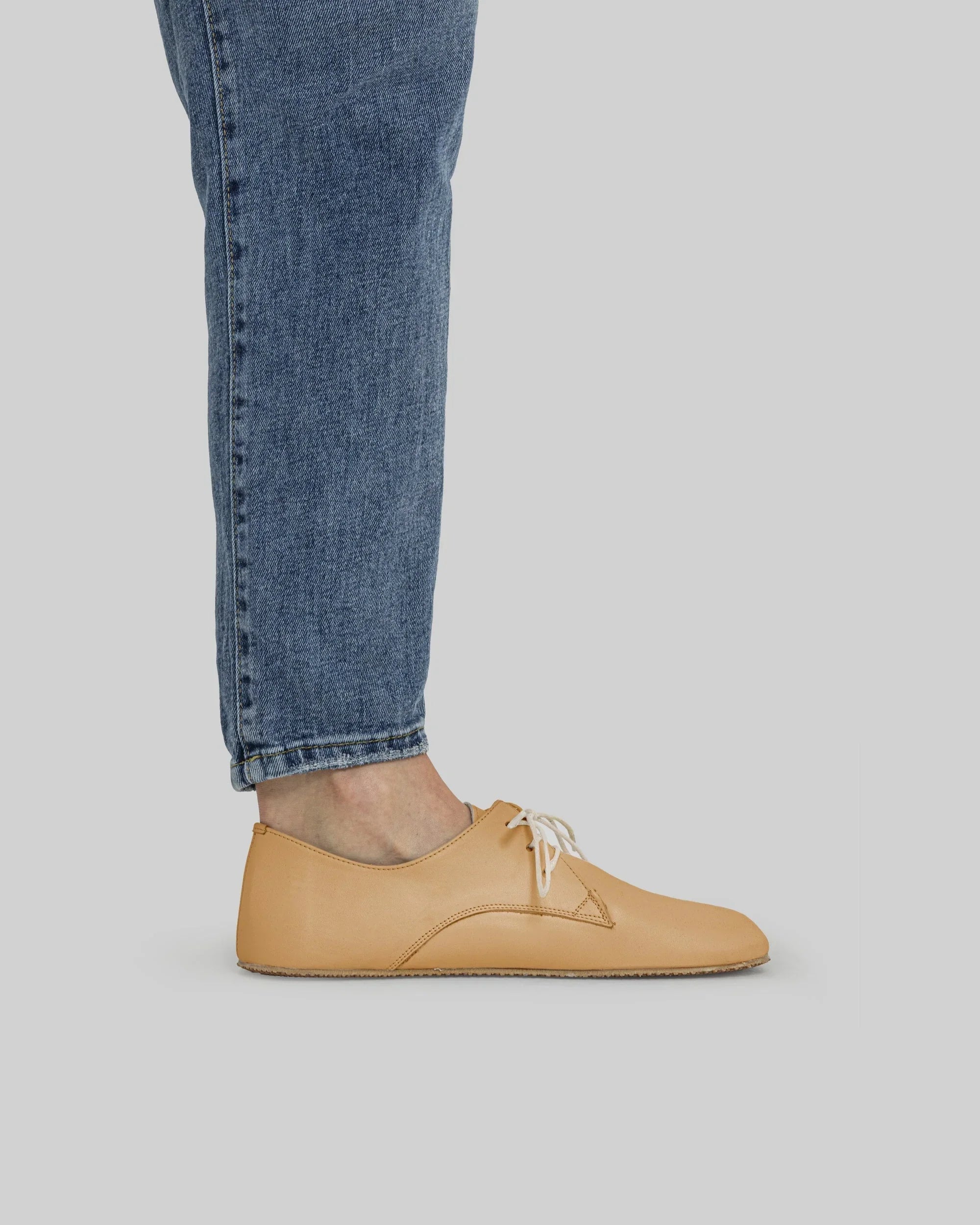 Pair Melon Yellow Oxford Shoes - Barefoot Wide Toe Calf Leather | Bespoky