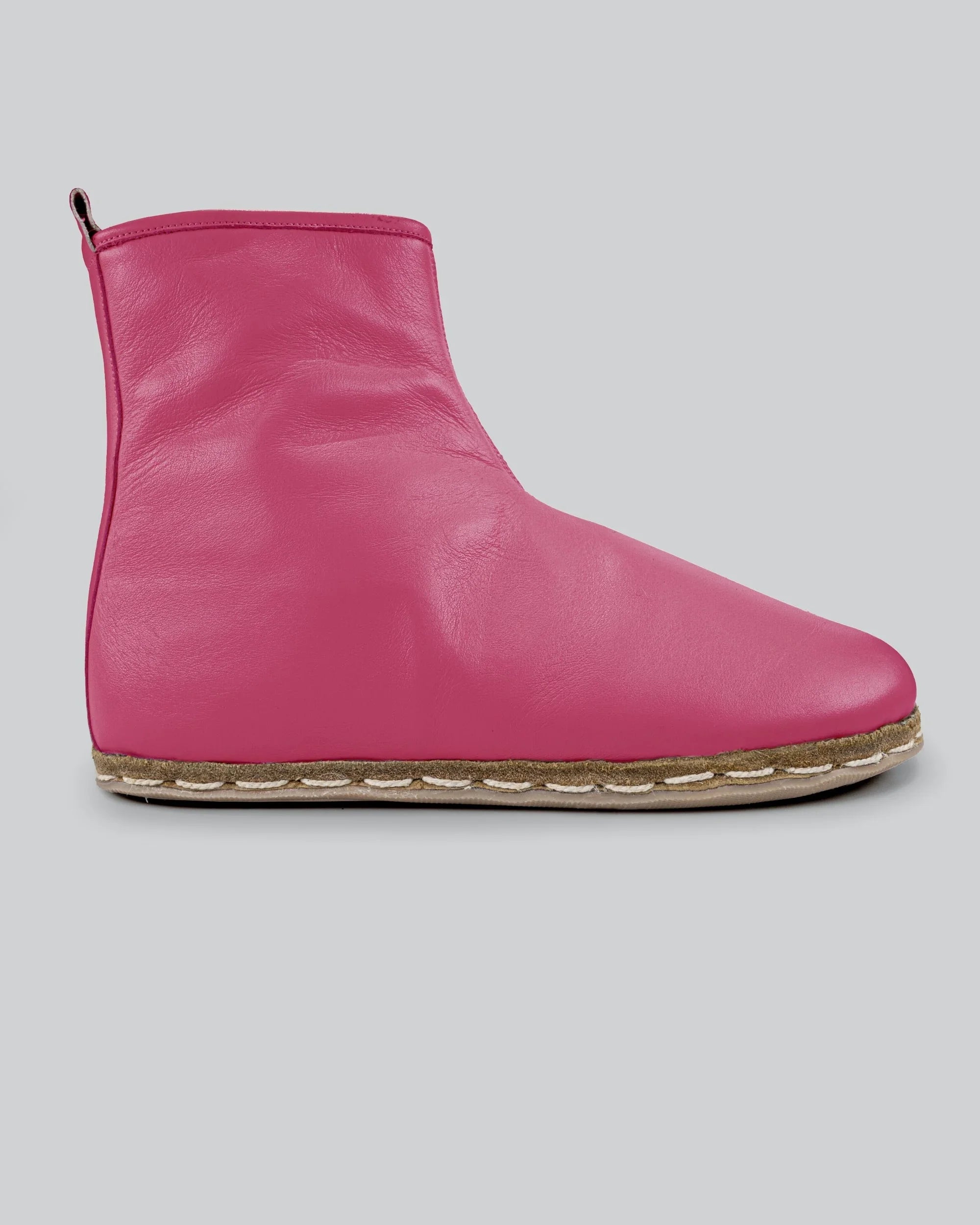 Side view Fuchsia Chelsea Boots - Calf Leather Zero Drop | Bespoky