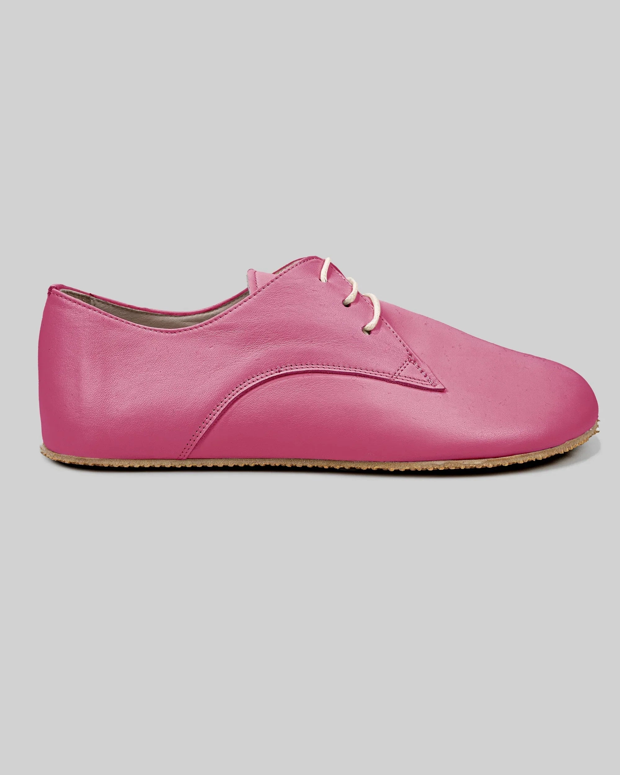 Side view Fuchsia Oxford Shoes - Calf Leather Zero Drop | Bespoky