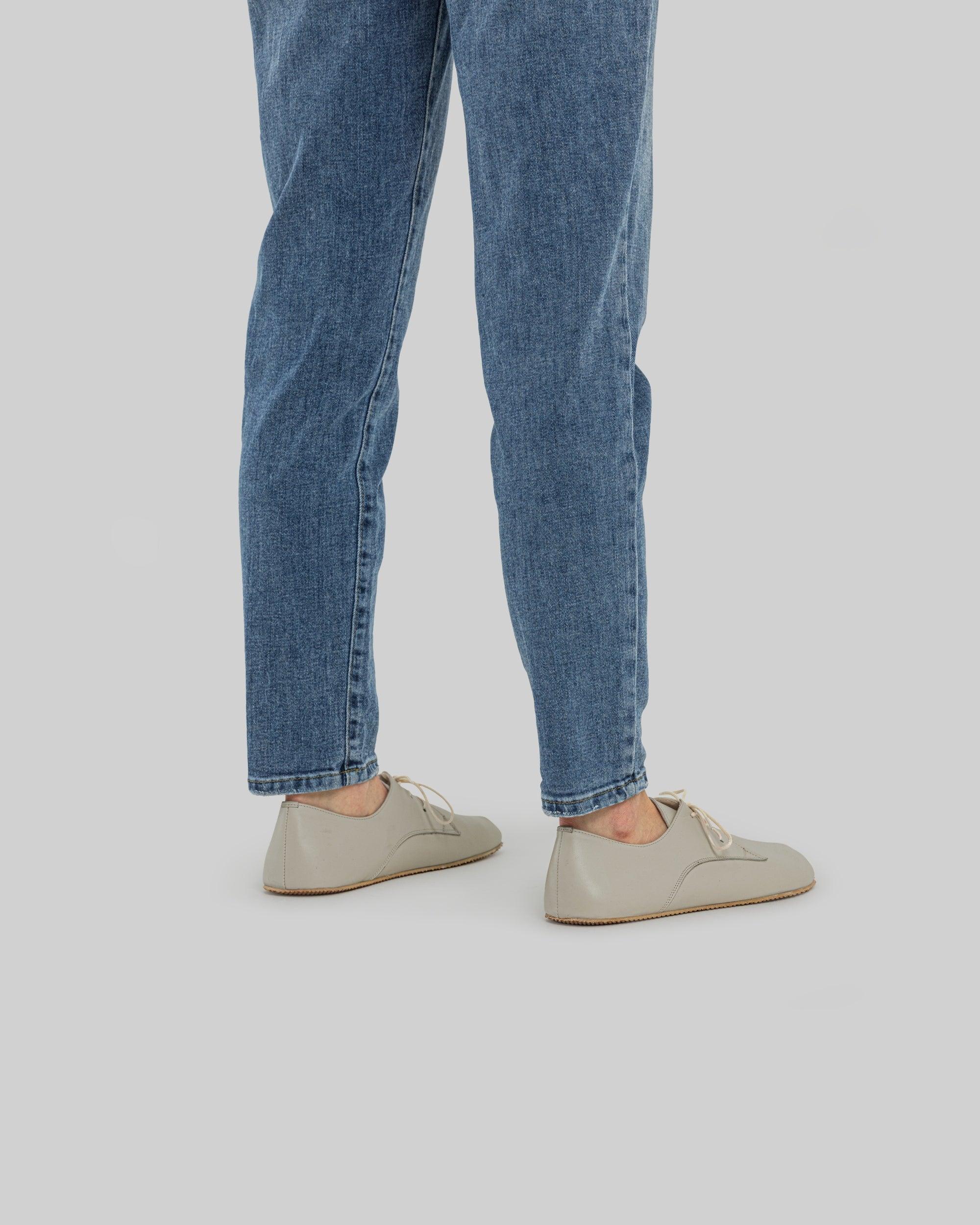 Back view Lucas Beige Oxford Shoes - Calf Leather Handcrafted | Bespoky