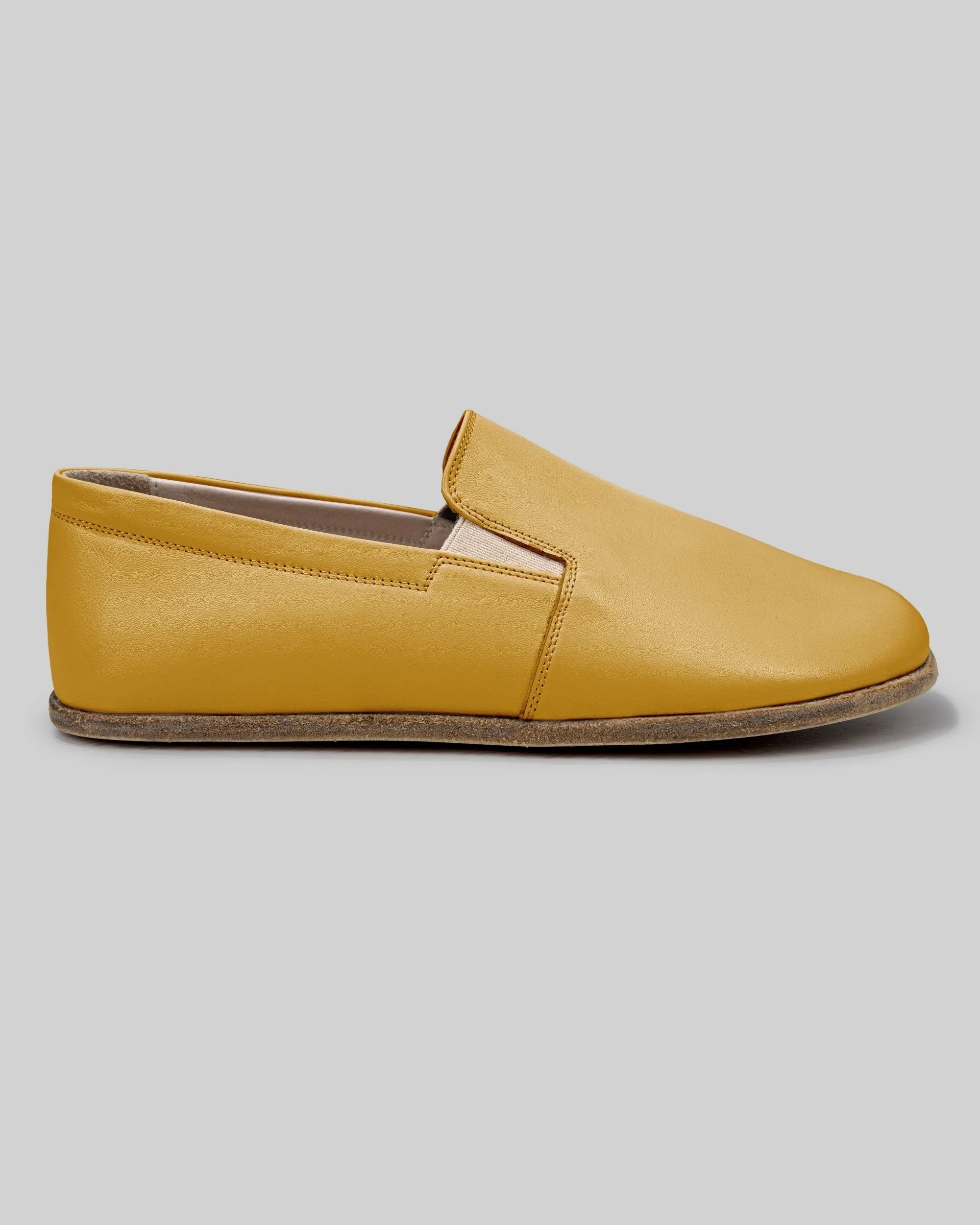 Side view Mustard Barefoot Shoes - Calf Leather Zero Drop | Bespoky