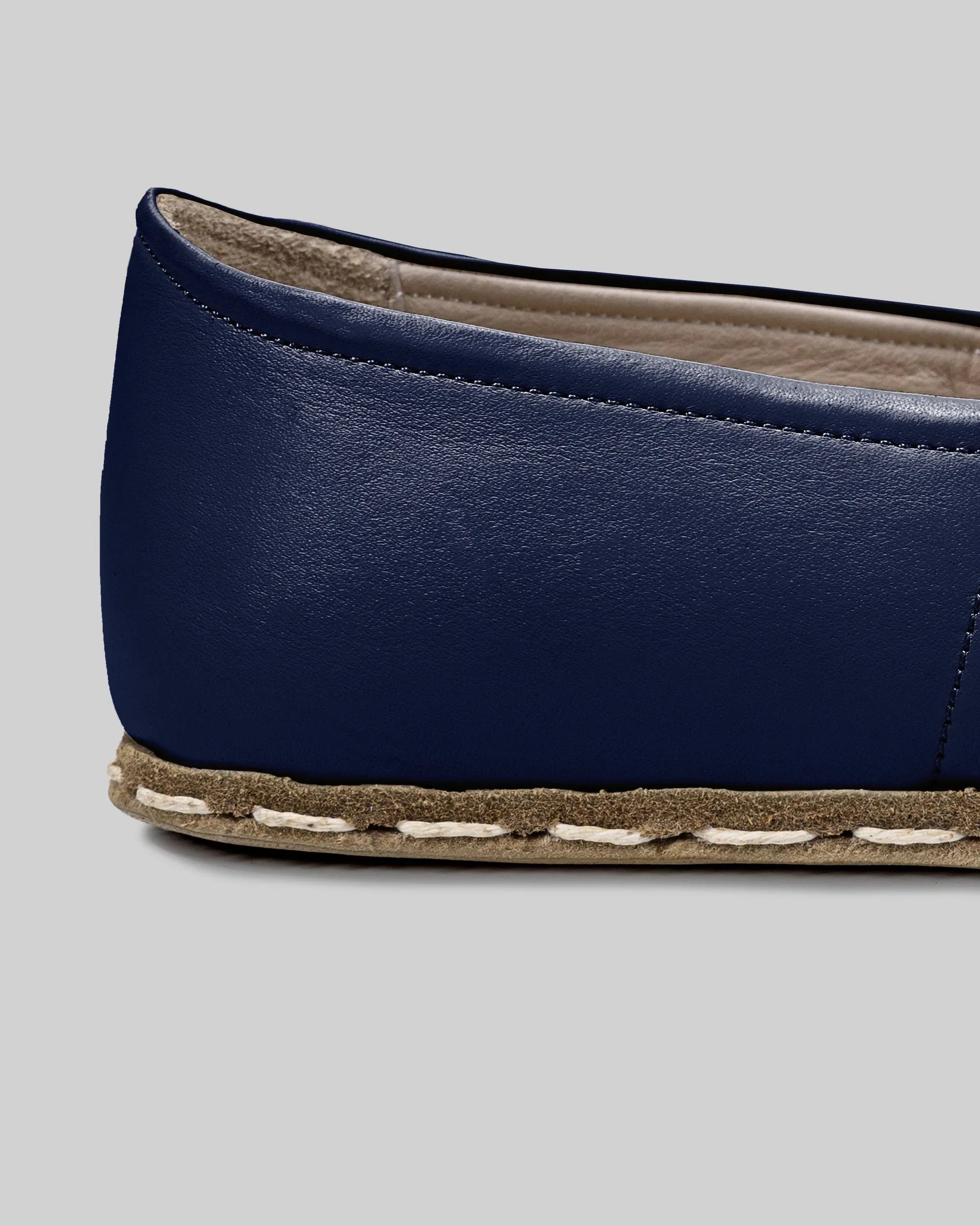 Top view Navy Blue Barefoot Yemeni - Handcrafted Calf Leather | Bespoky