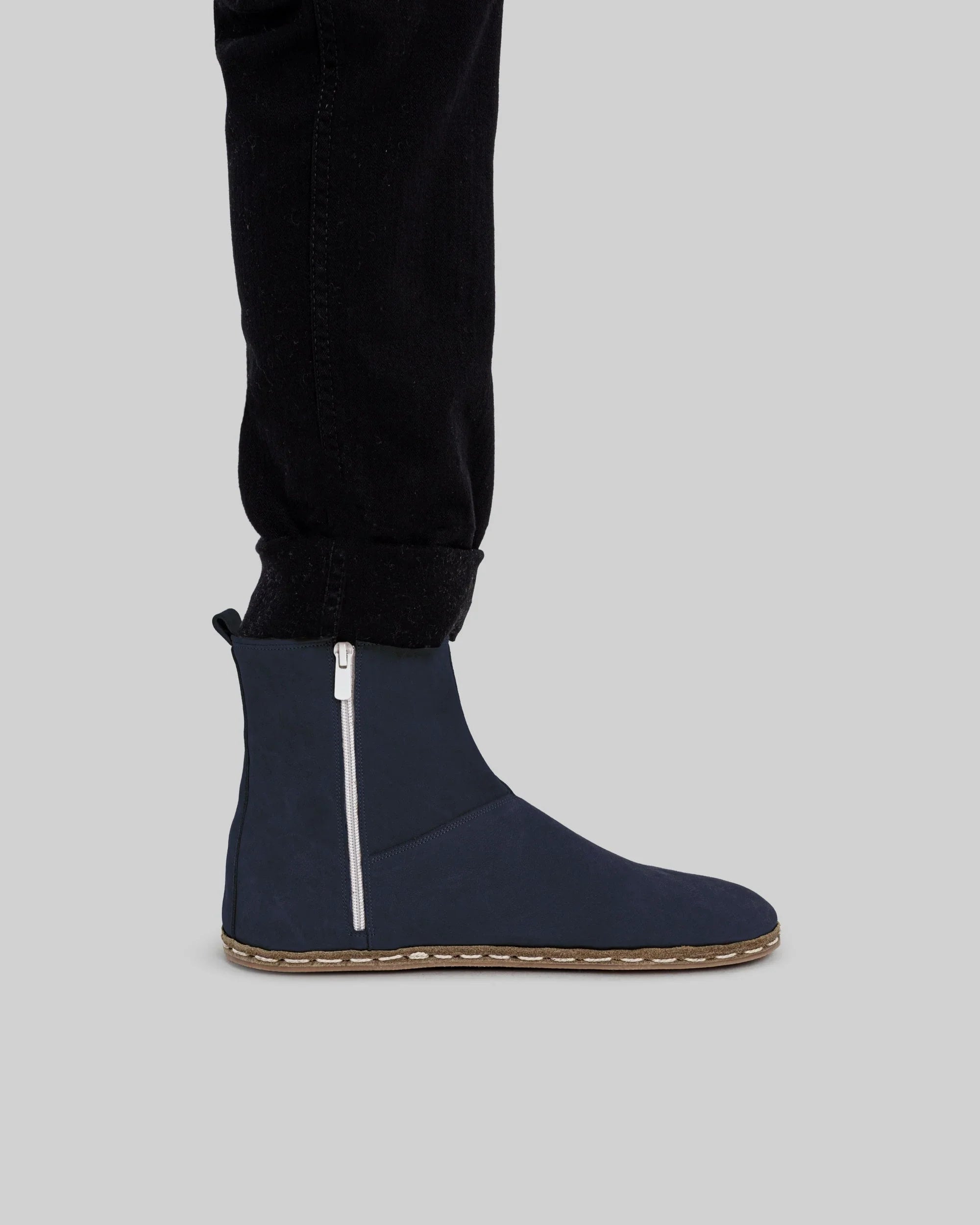 Detail Navy Chelsea Boots - Handcrafted Calf Leather Turkey | Bespoky