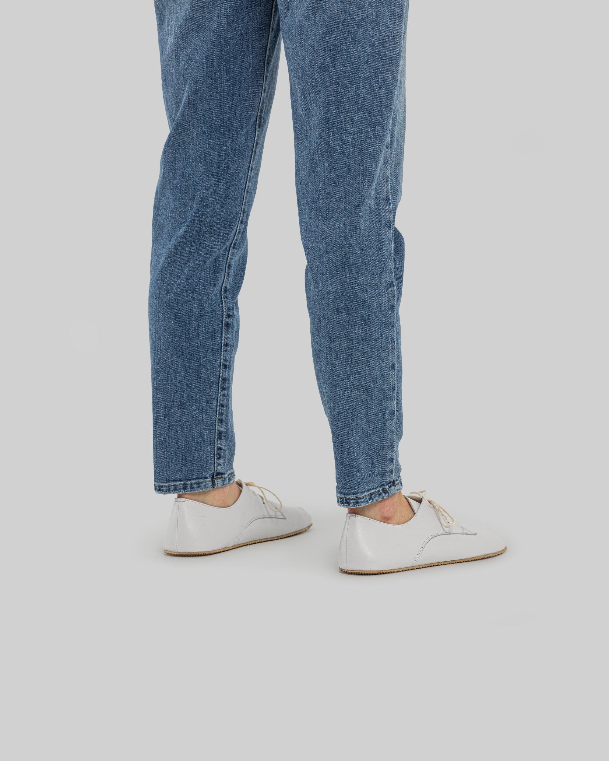 Pair White Oxford Shoes - Barefoot Wide Toe Calf Leather | Bespoky