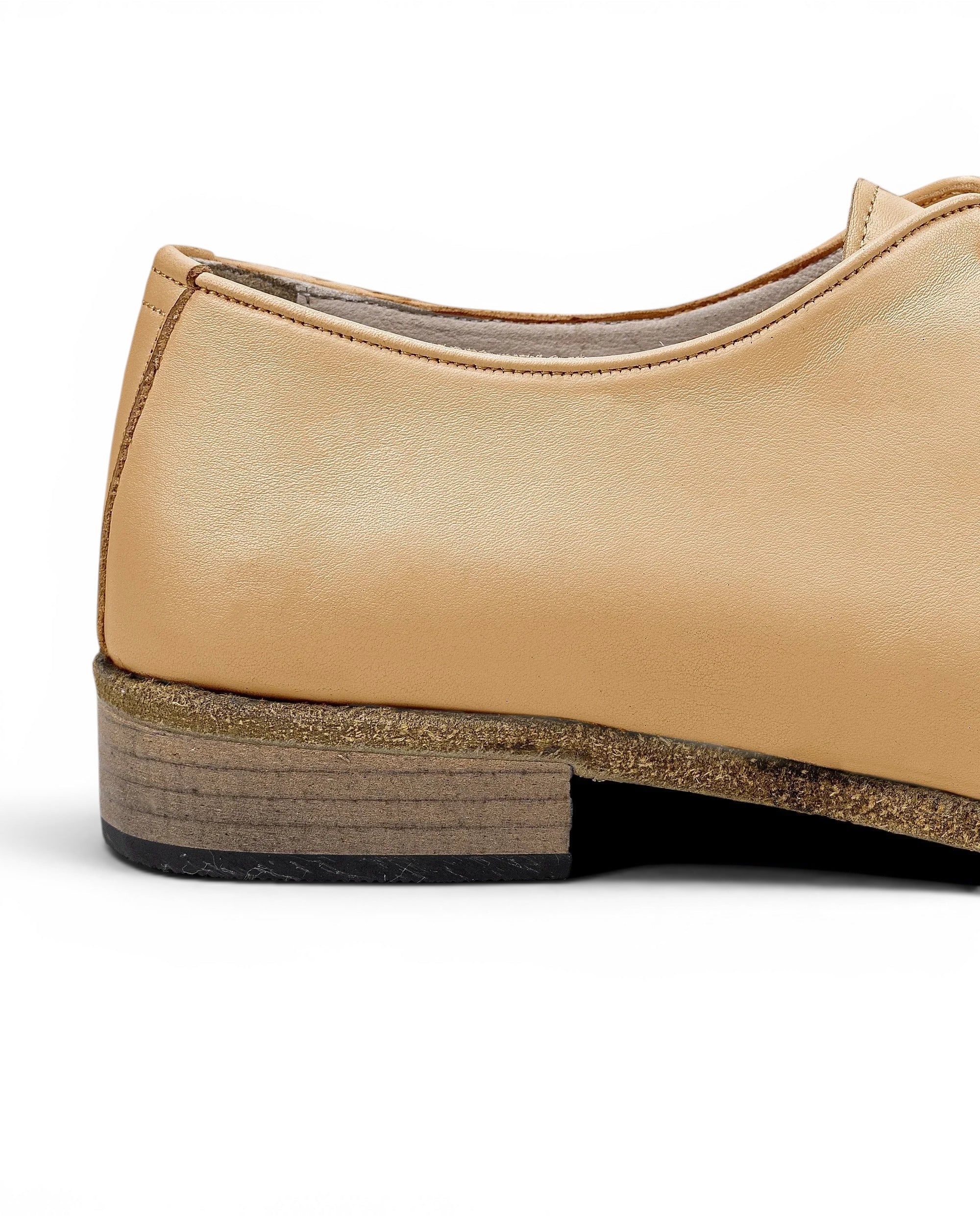 Side view Melon Yellow Pointed Toe Oxford - Calf Leather Zero Drop | Bespoky