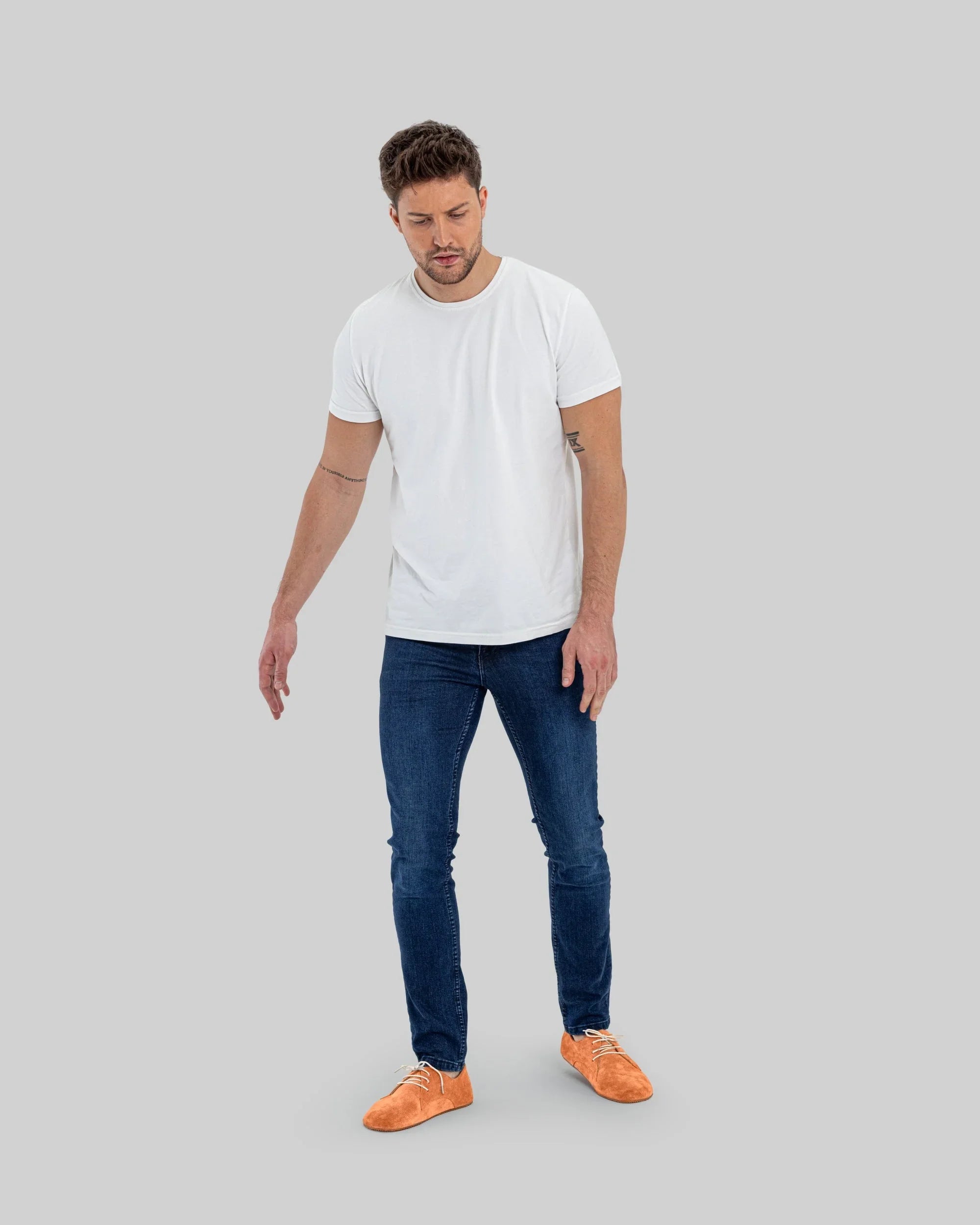 Back view Orange Suede Oxford Shoes - Calf Leather Handcrafted | Bespoky