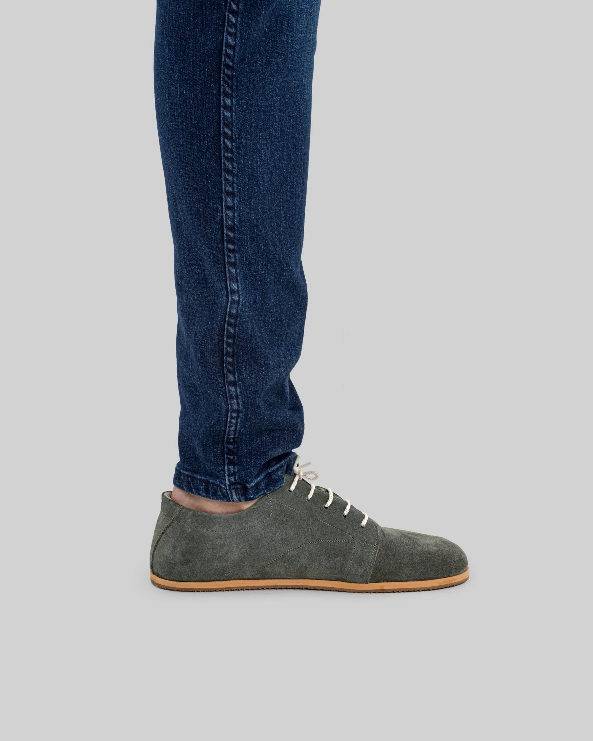 Pair Suede Barefoot Sneaker - Barefoot Wide Toe Calf Leather | Bespoky