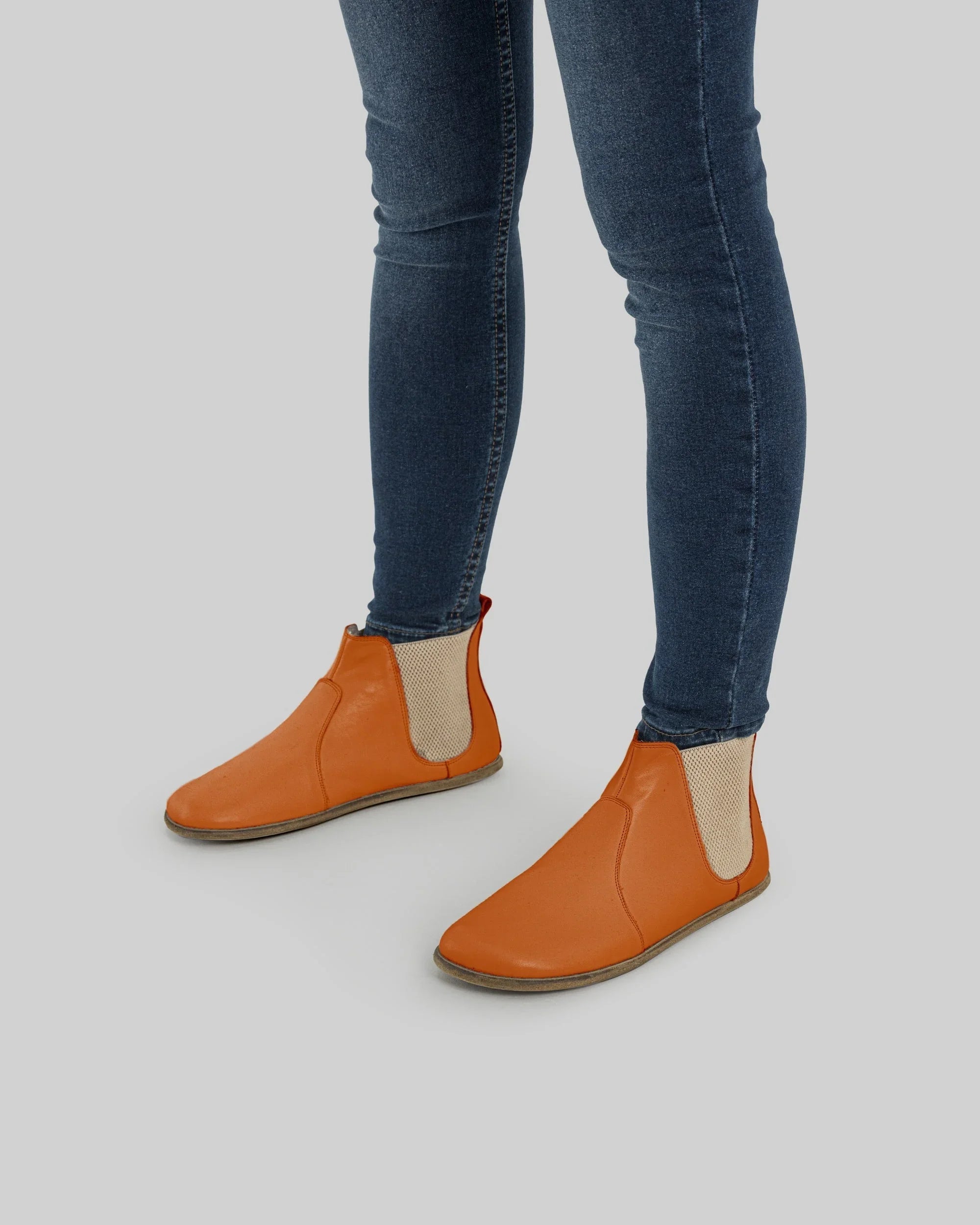 Top view Orange Chelsea Boots - Handcrafted Calf Leather | Bespoky
