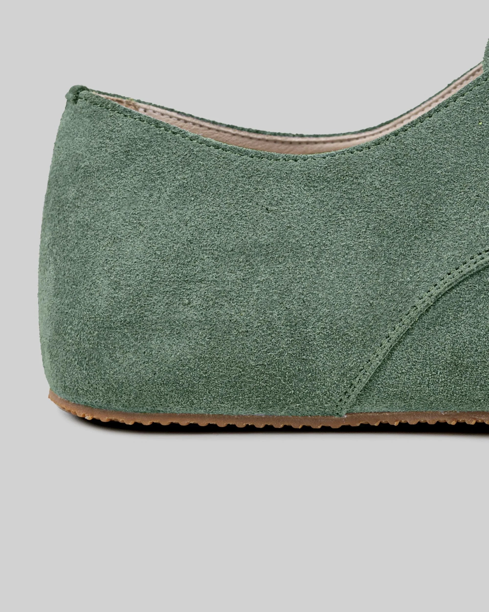Top view Green Suede Oxford Shoes - Handcrafted Calf Leather | Bespoky