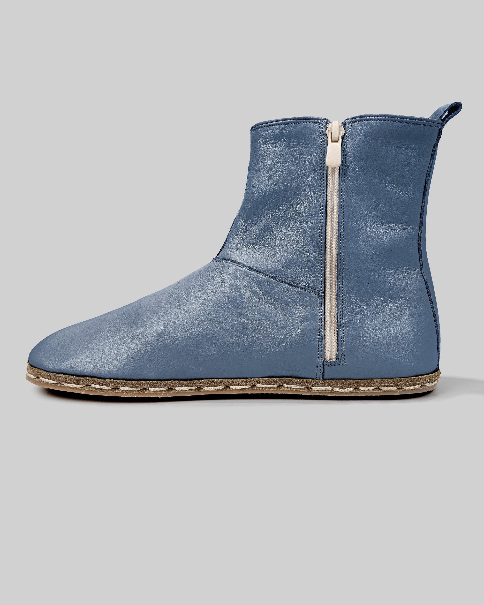 Back view Jean Blue Chelsea Boots - Calf Leather Handcrafted | Bespoky