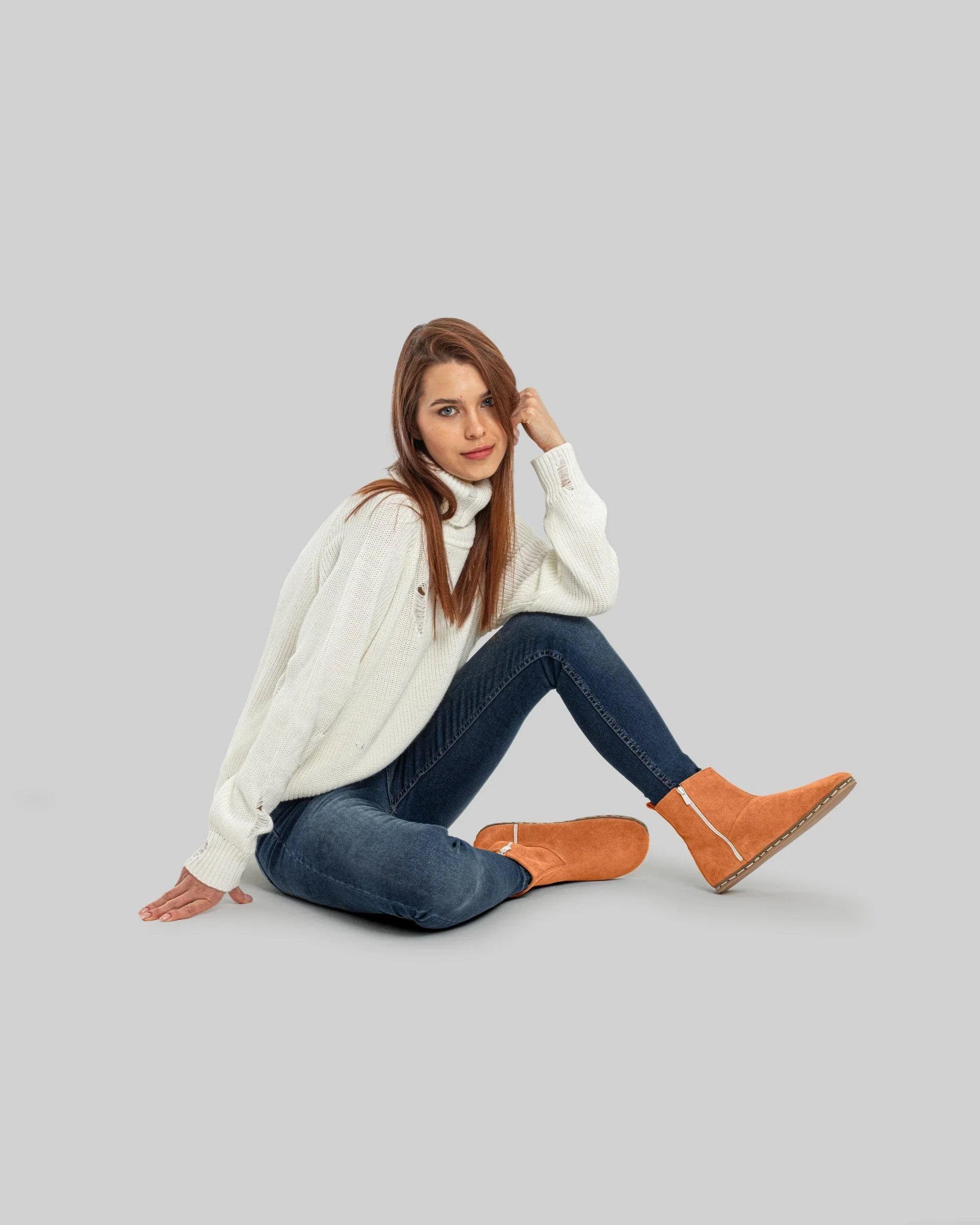 Back view Orange Chelsea Boots - Calf Leather Handcrafted | Bespoky