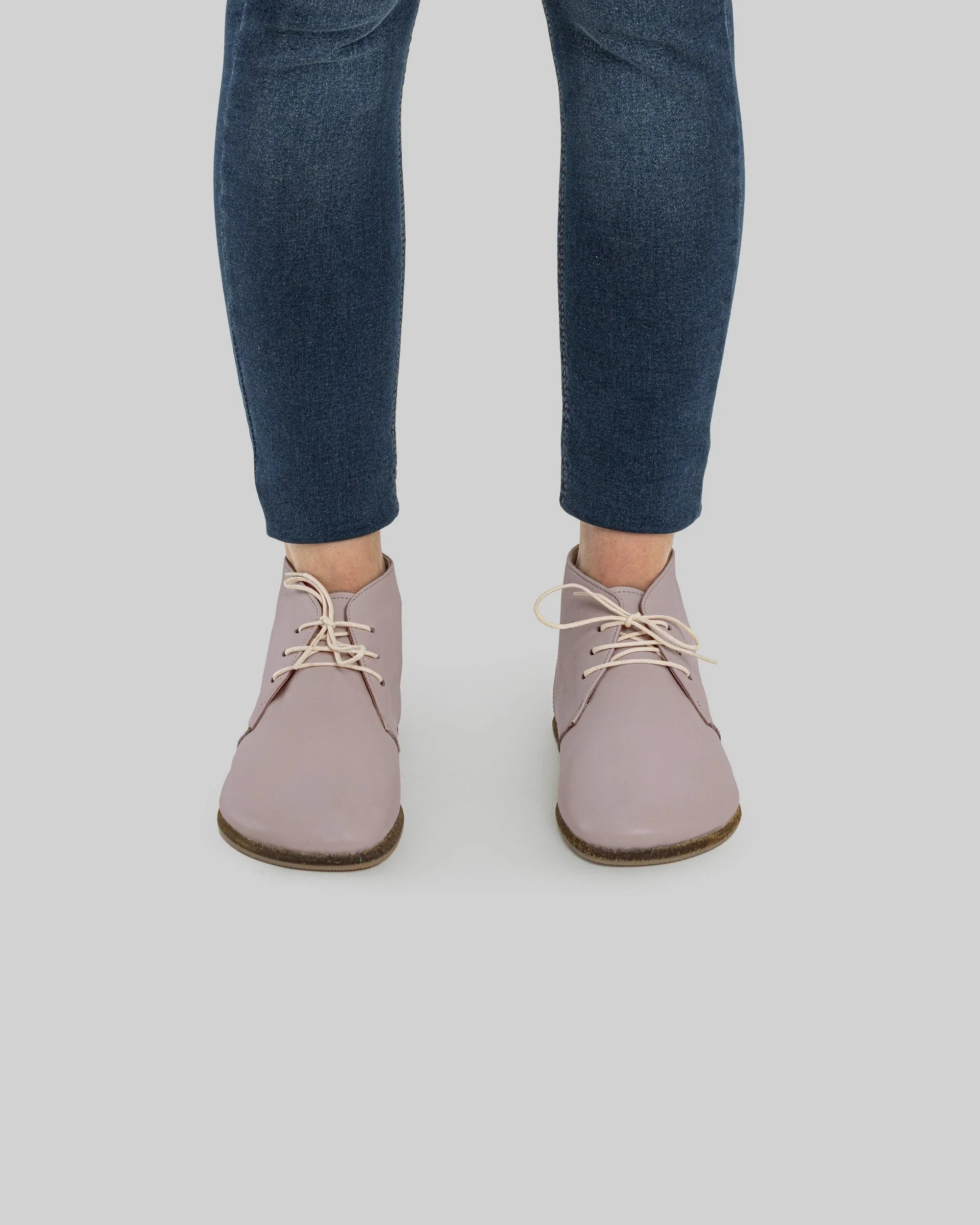 Sole detail Pink Ankle Boots - Zero Drop Calf Leather | Bespoky