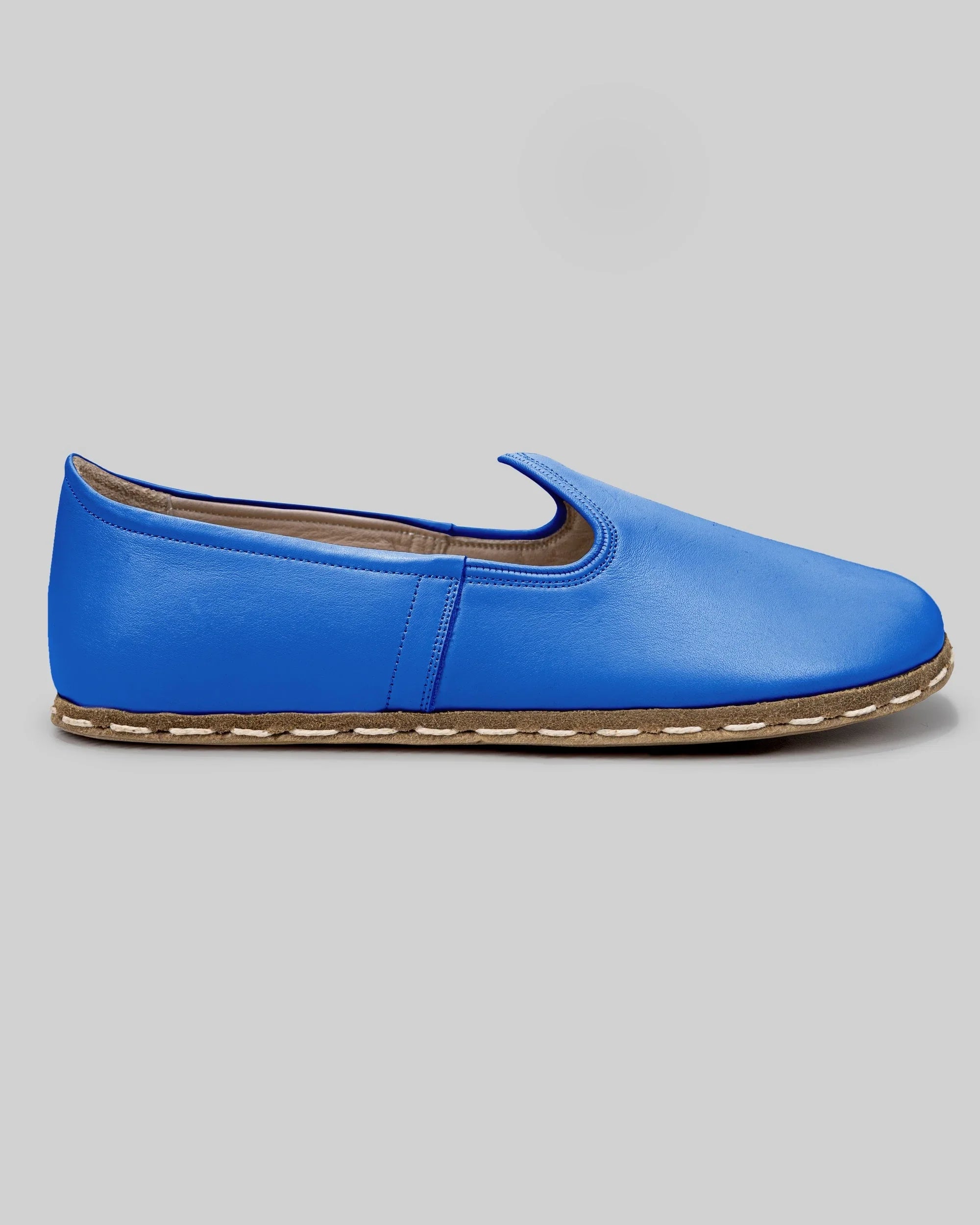 Detail Blue Barefoot Yemeni - Handcrafted Calf Leather Turkey | Bespoky