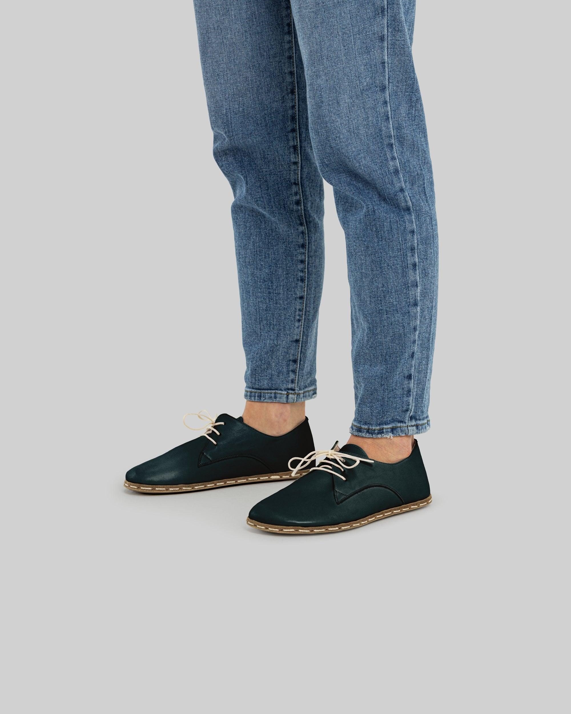 Top view Dark Green Oxford Shoes - Handcrafted Calf Leather | Bespoky