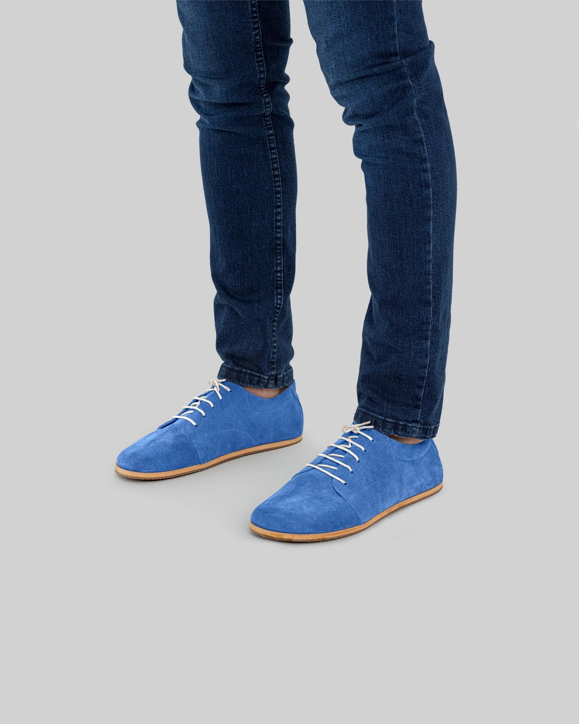 Top view Blue Barefoot Sneaker - Handcrafted Calf Leather | Bespoky