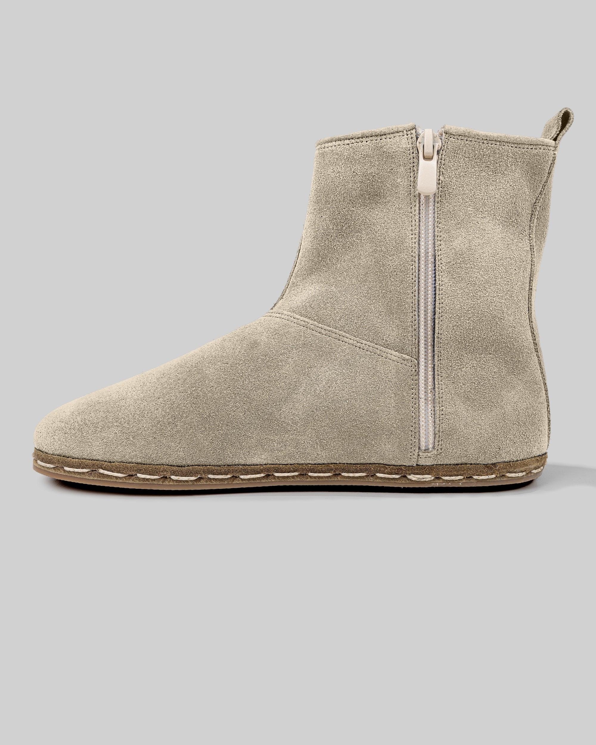 Top view Cream Suede Chelsea Boots - Handcrafted Calf Leather | Bespoky