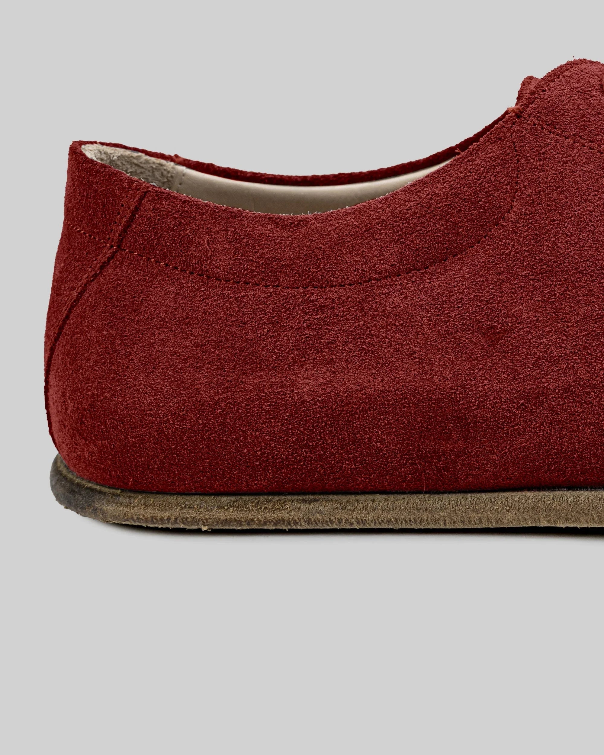 Top view Burgundy Barefoot Sneaker - Handcrafted Calf Leather | Bespoky