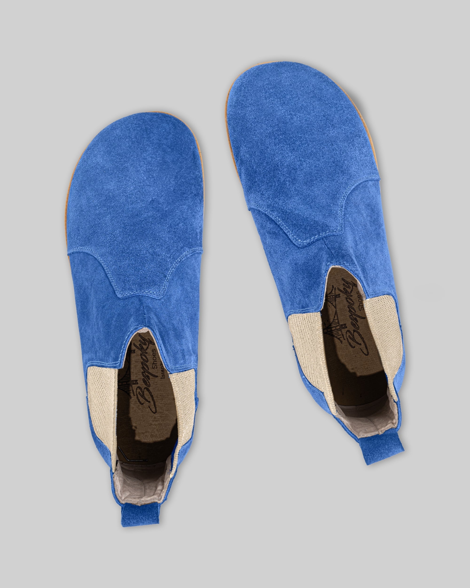 Side view Blue Chelsea Boots - Calf Leather Zero Drop | Bespoky