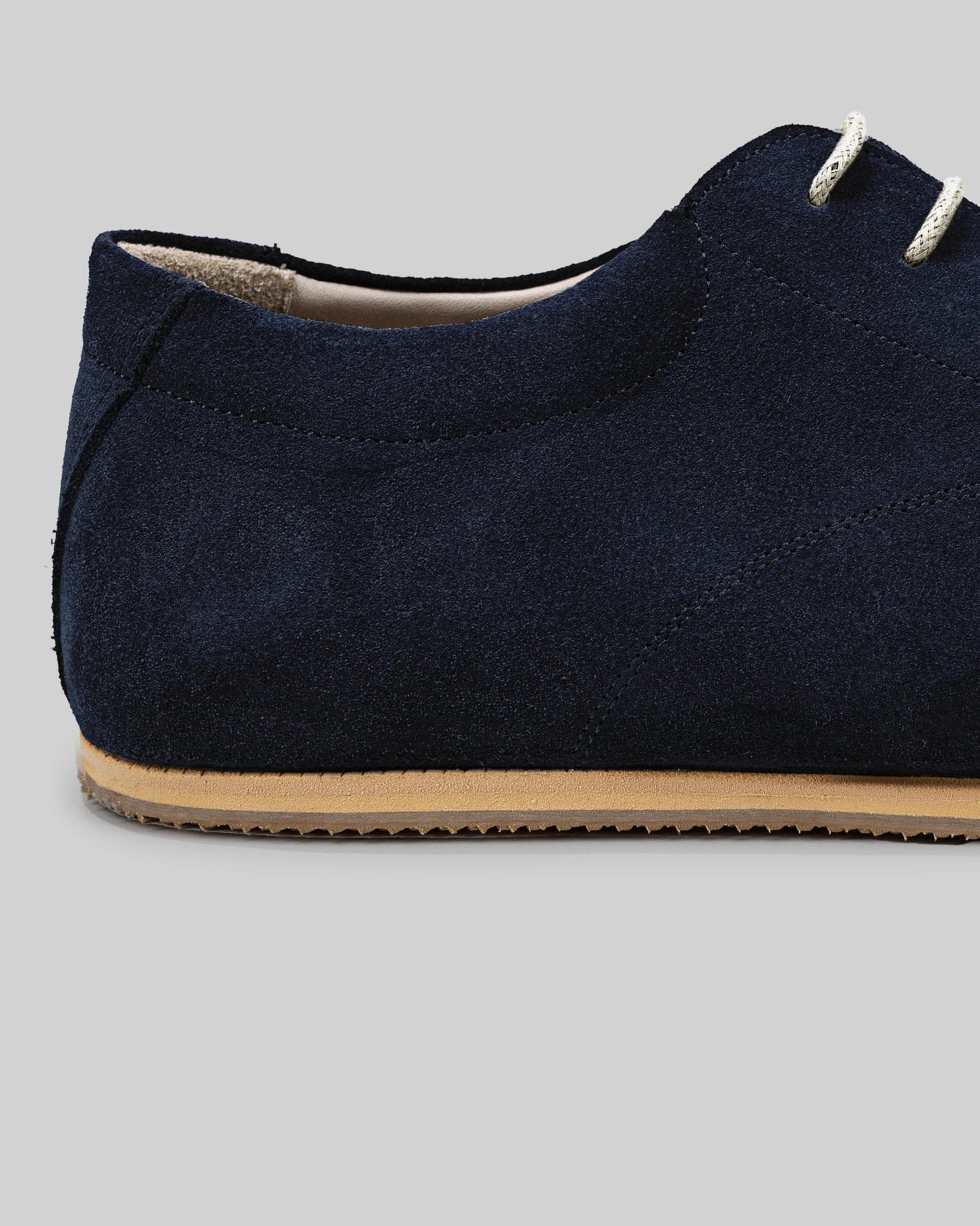 Side view Navy Barefoot Sneaker - Calf Leather Zero Drop | Bespoky
