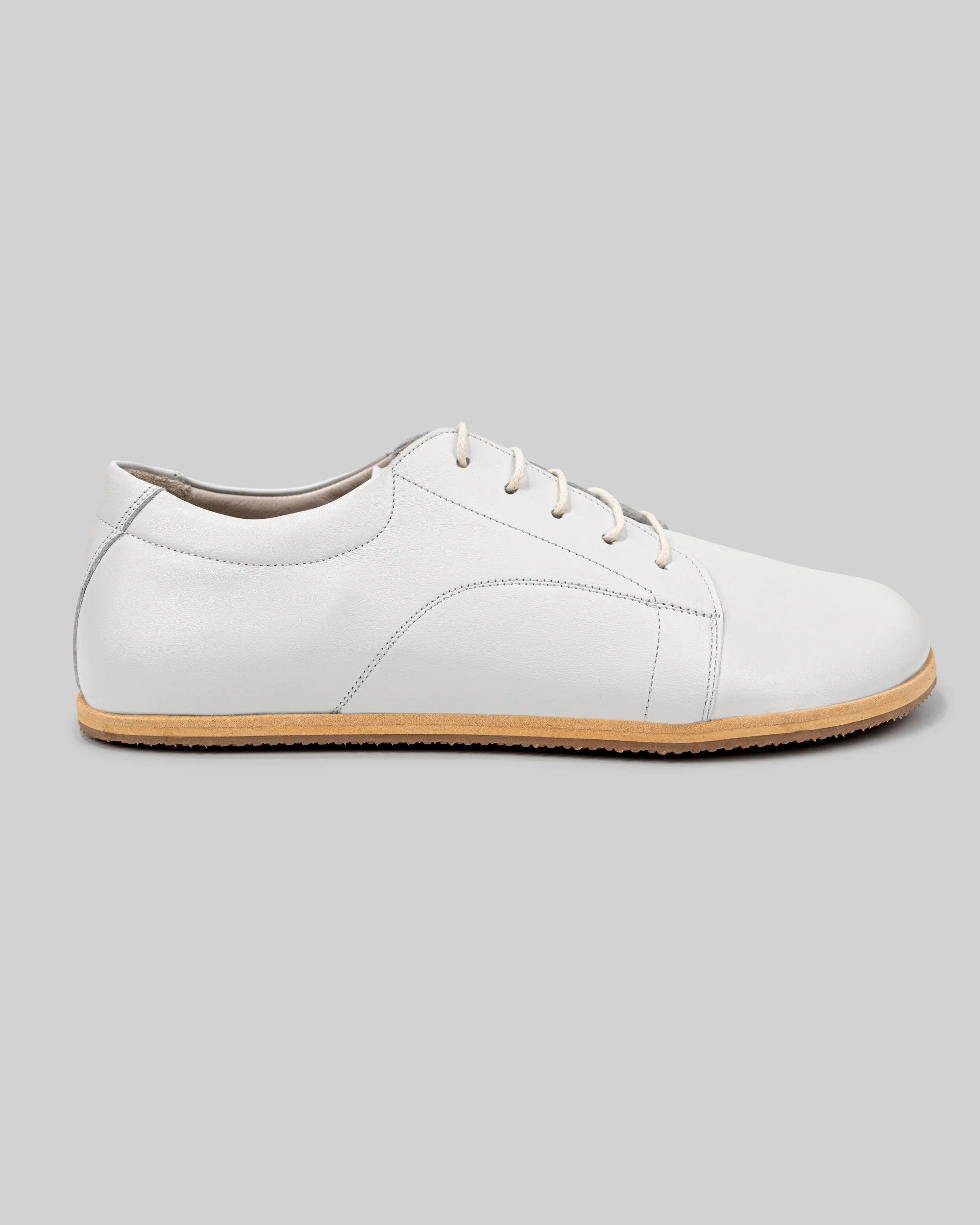 Detail White Barefoot Sneaker - Handcrafted Calf Leather Turkey | Bespoky
