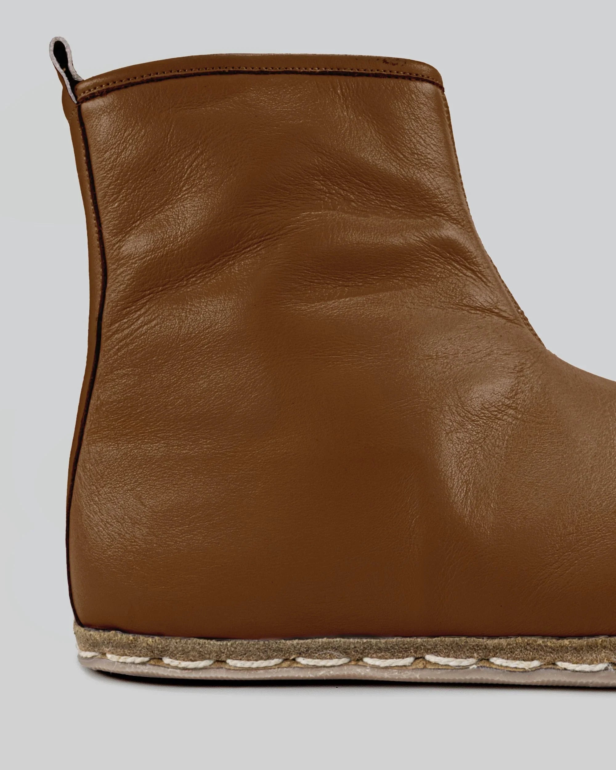 Detail Dark Tan Chelsea Boots - Handcrafted Calf Leather Turkey | Bespoky
