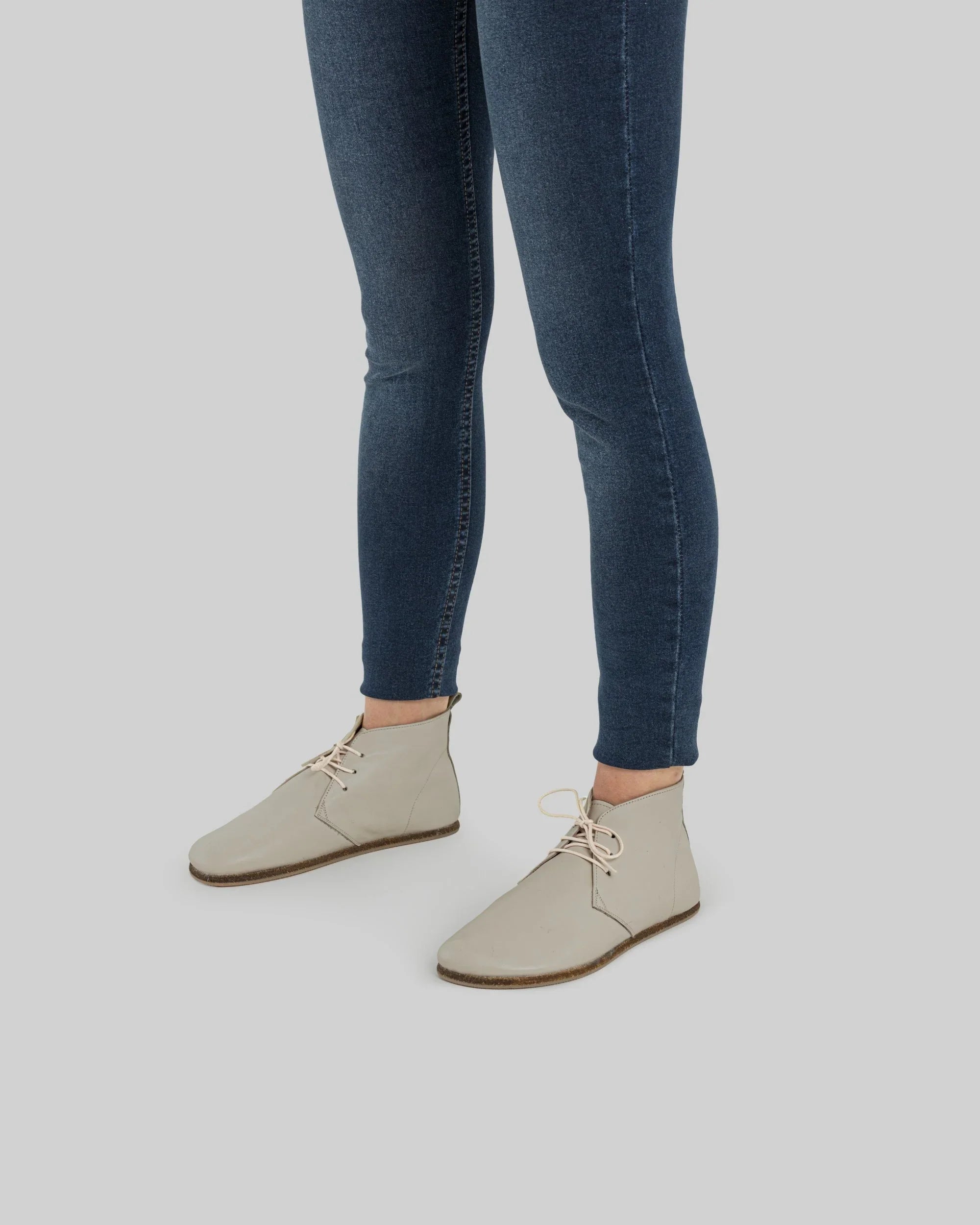Back view Lucas Beige Ankle Boots - Calf Leather Handcrafted | Bespoky