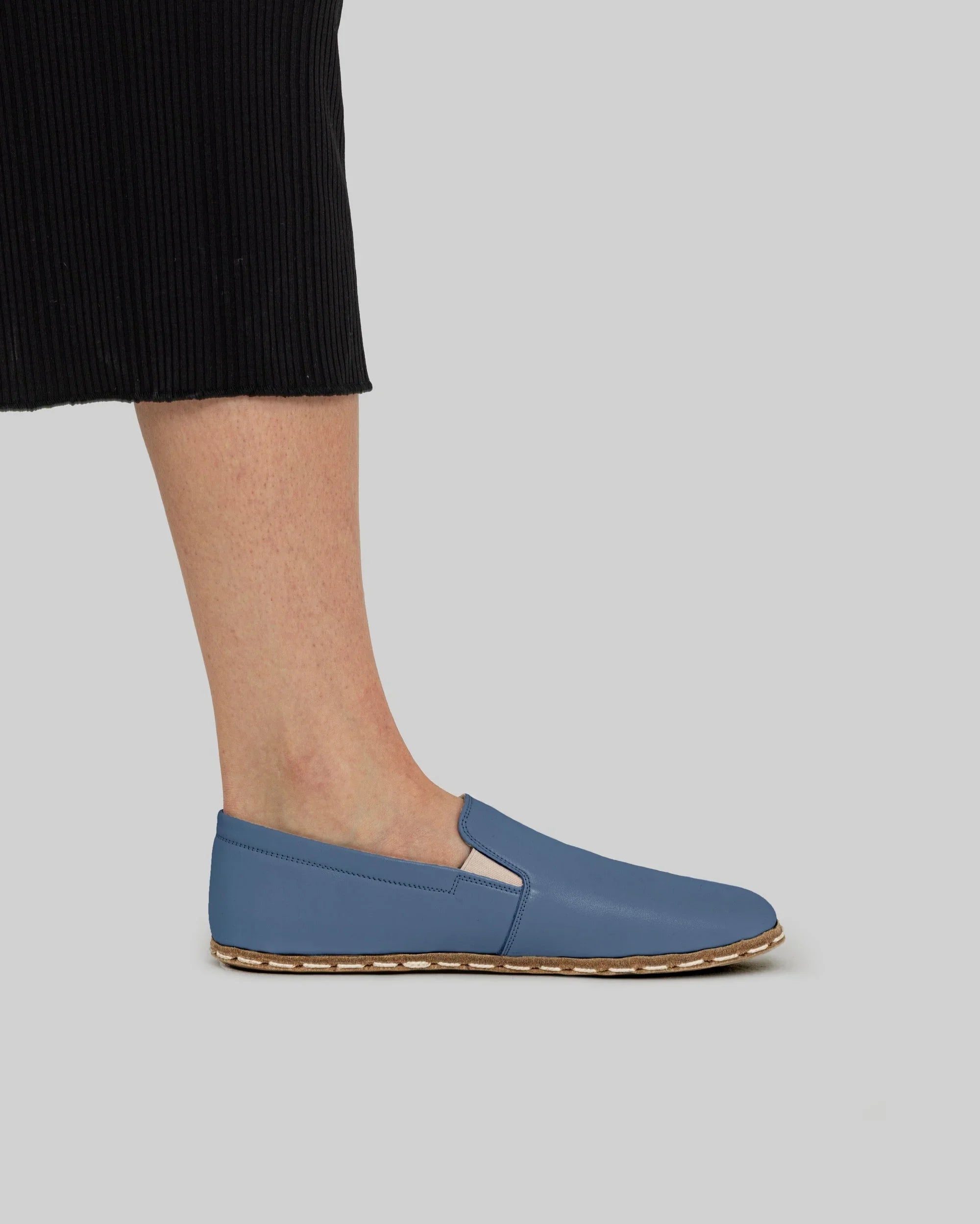 Back view Jean Blue Barefoot Shoes - Calf Leather Handcrafted | Bespoky
