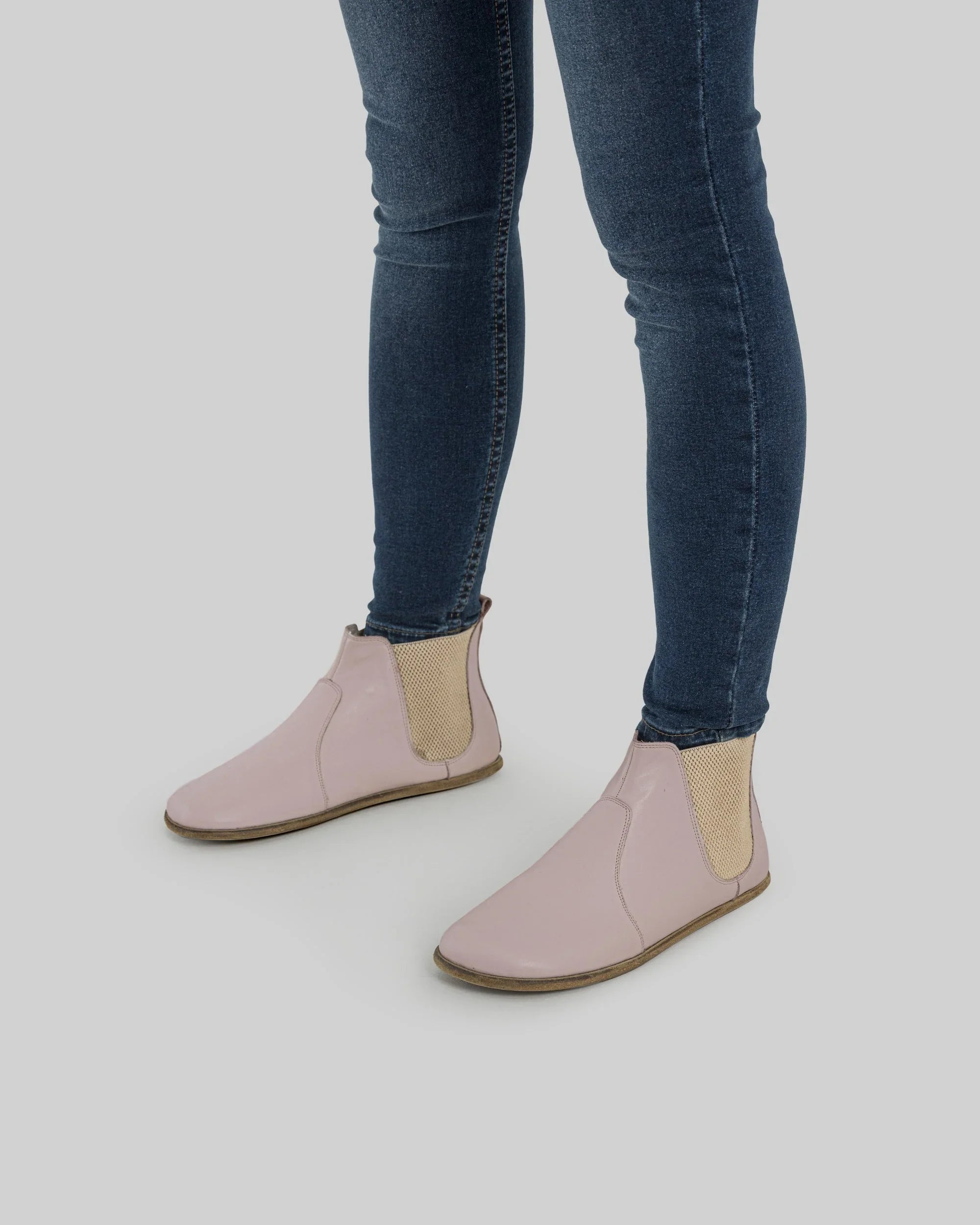 Women's Pink Chelsea Boots - Handcrafted Calf Leather Wide Toe Box | Bespoky