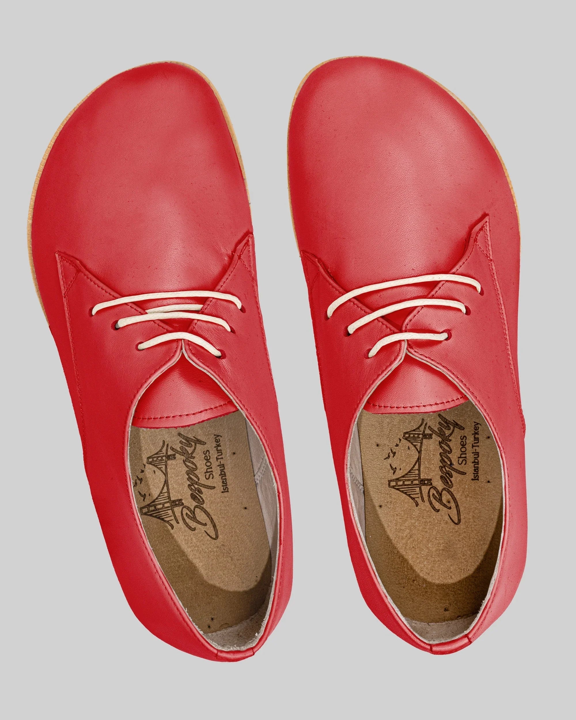 Side view Red Oxford Shoes - Calf Leather Zero Drop | Bespoky