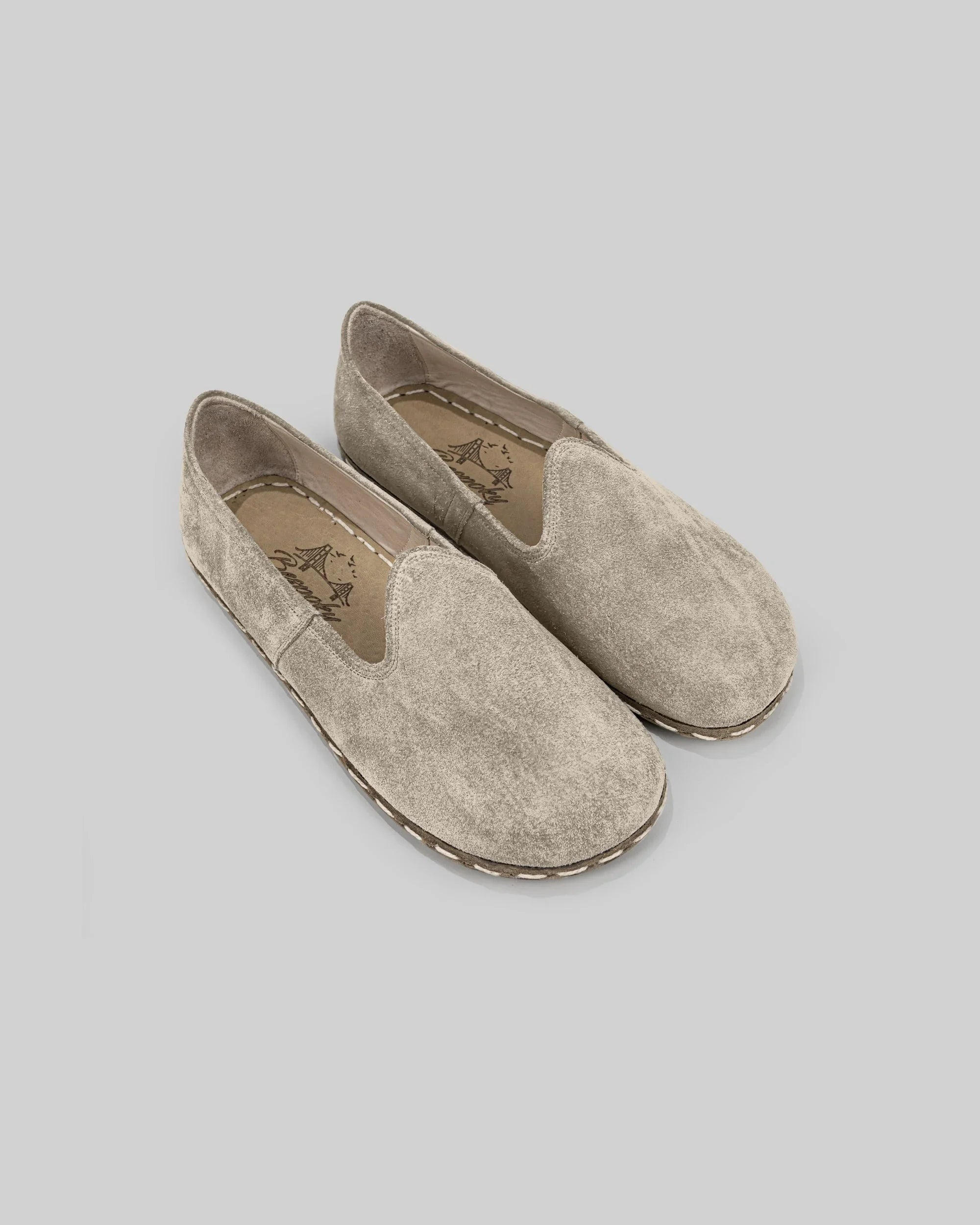Men's Cream Suede Barefoot Yemeni - Handcrafted Calf Leather Wide Toe Box | Bespoky