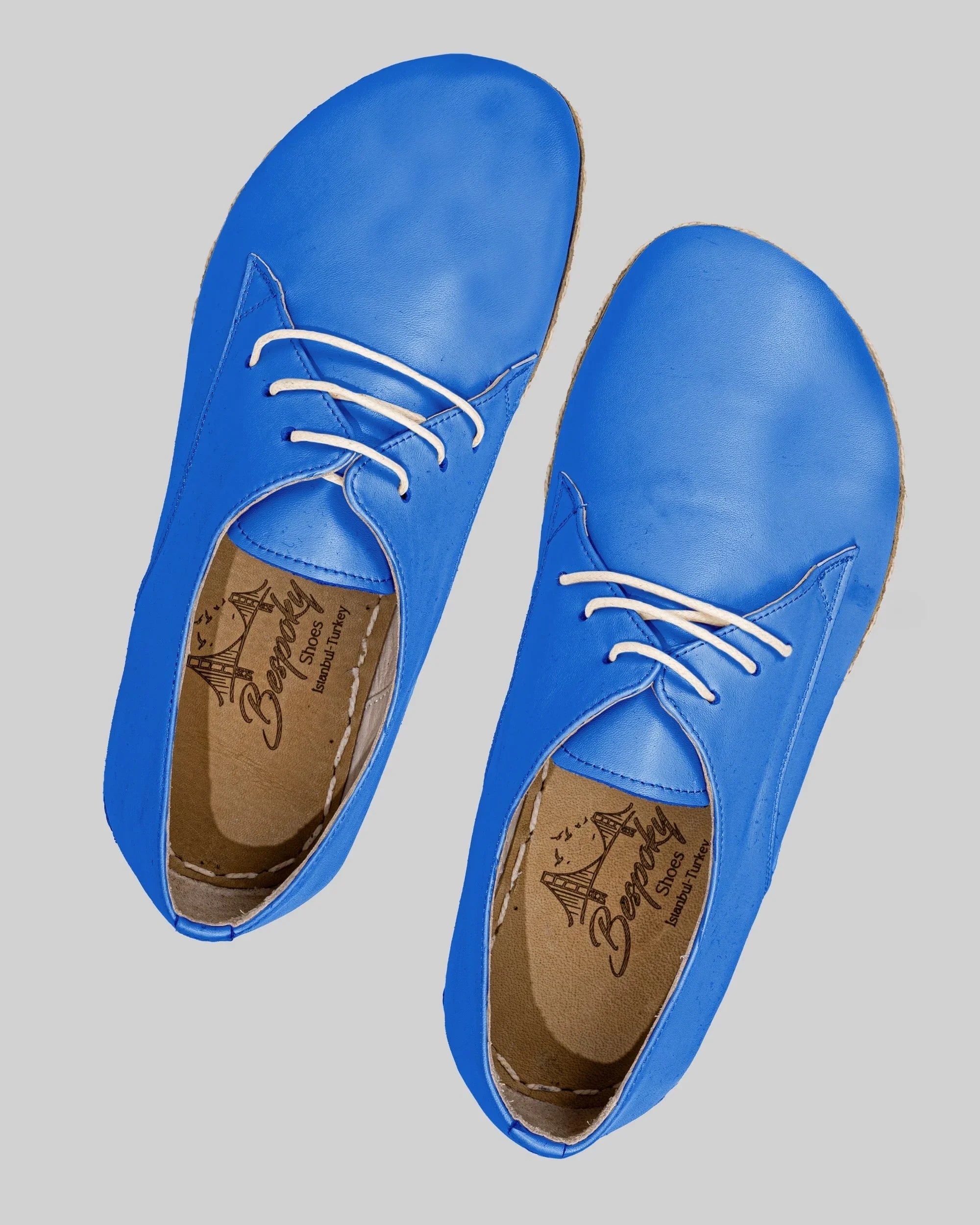 Side view Blue Oxford Shoes - Calf Leather Zero Drop | Bespoky