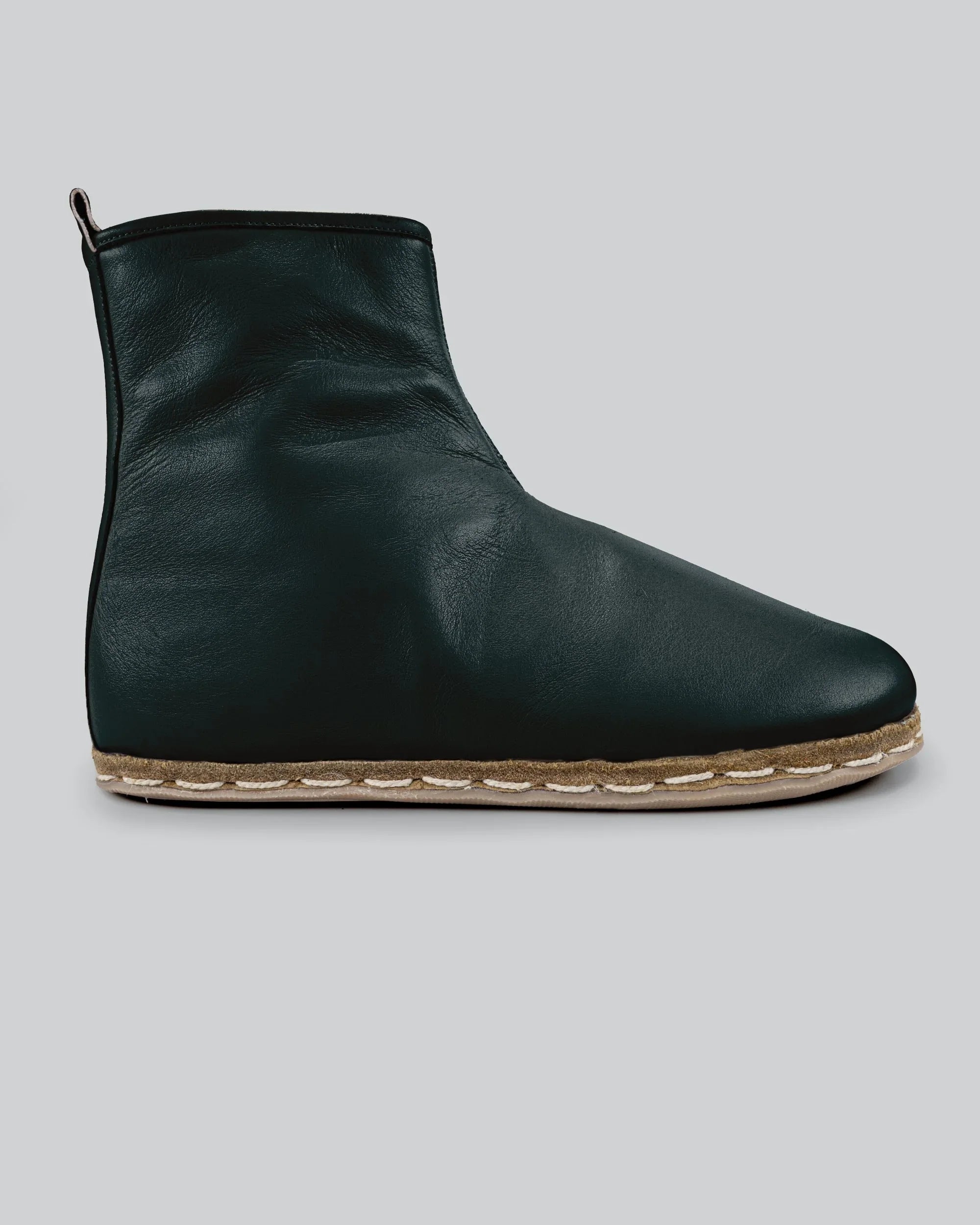 Side view Dark Green Chelsea Boots - Calf Leather Zero Drop | Bespoky