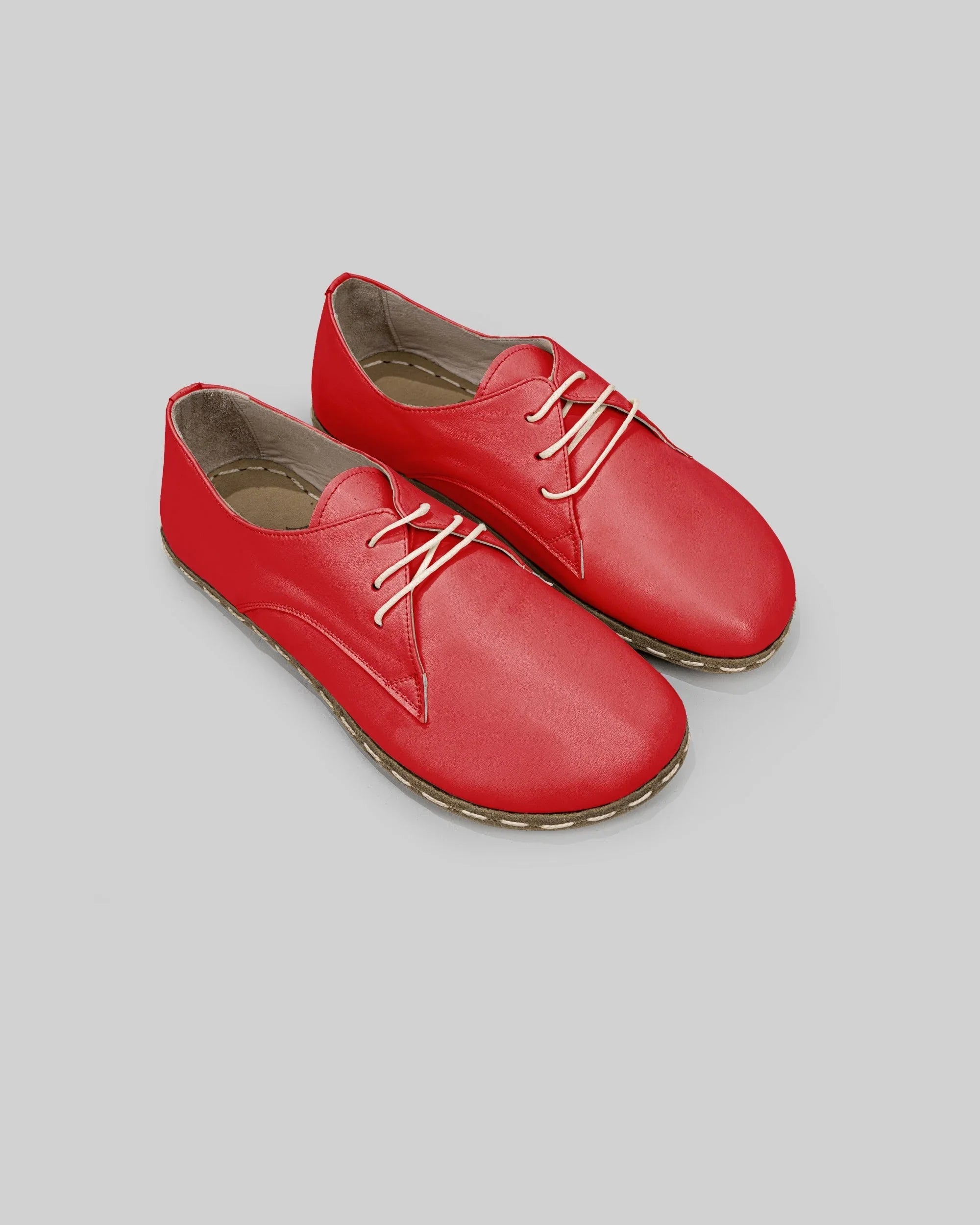 Men's Red Oxford Shoes - Handcrafted Calf Leather Wide Toe Box | Bespoky