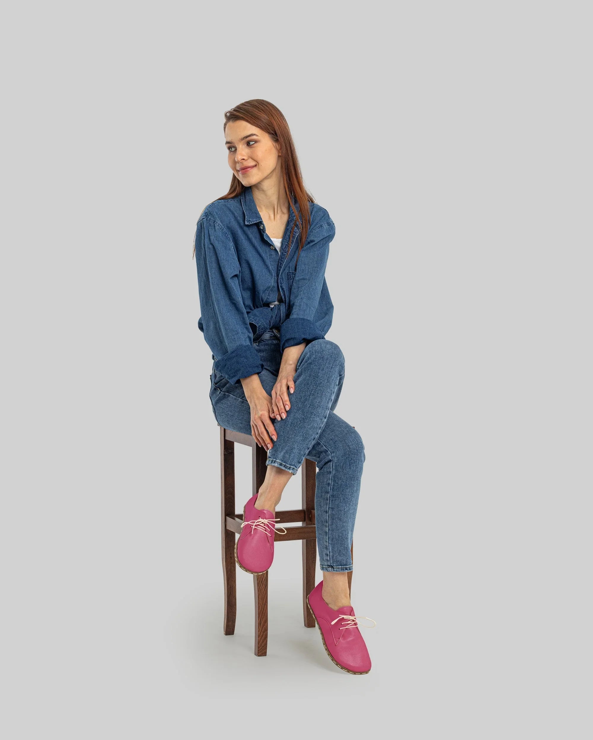 Back view Fuchsia Oxford Shoes - Calf Leather Handcrafted | Bespoky