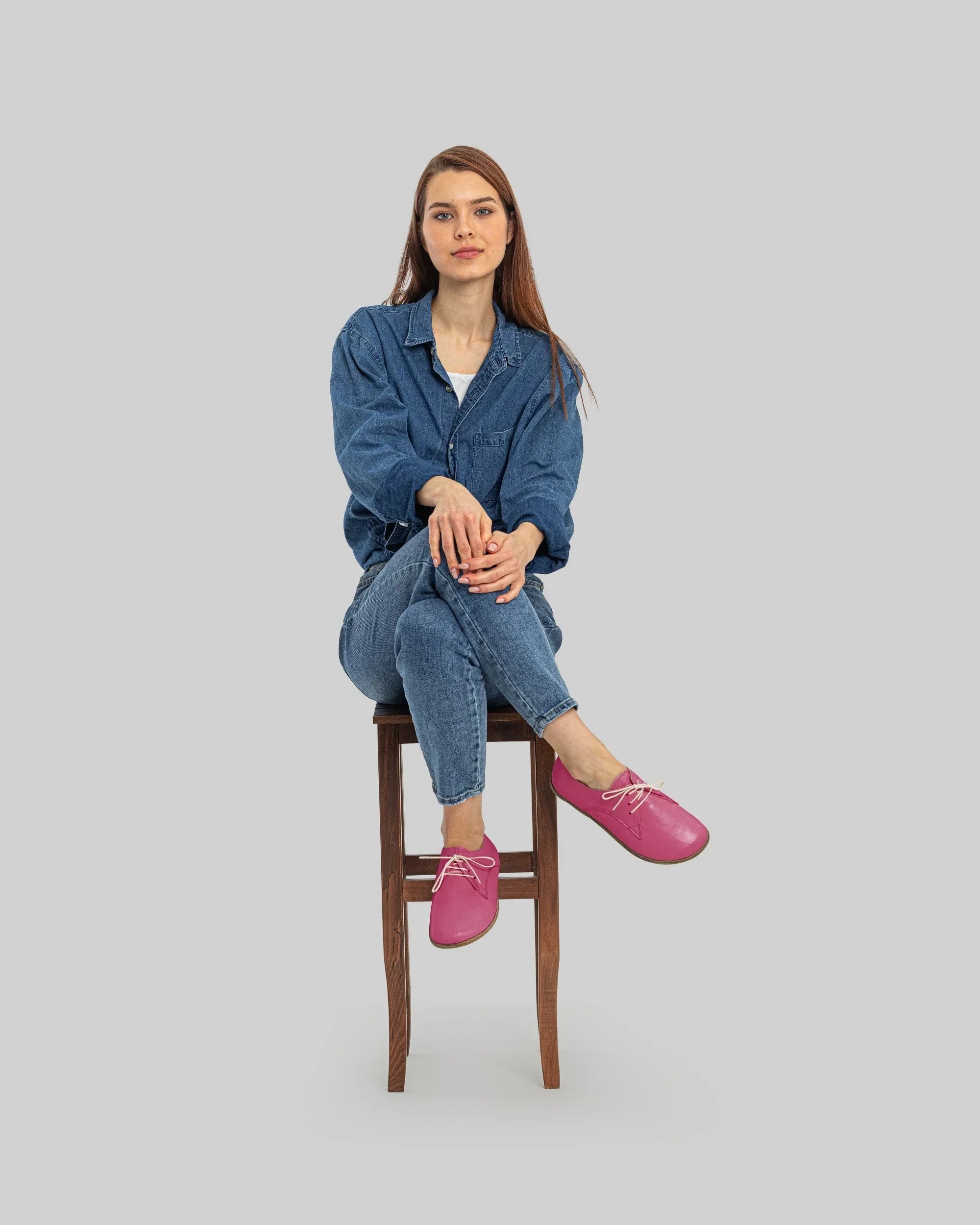 Back view Fuchsia Oxford Shoes - Calf Leather Handcrafted | Bespoky