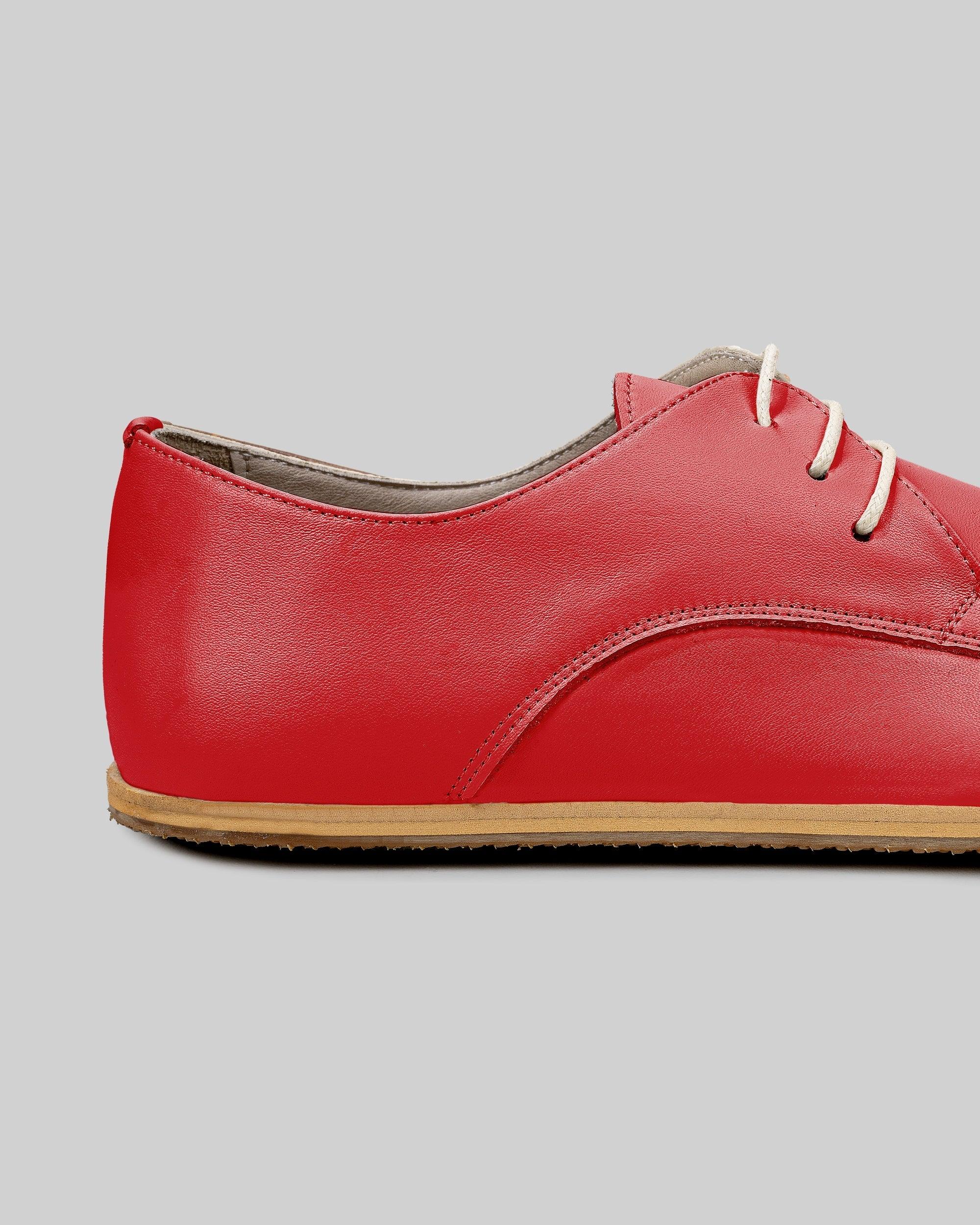 Top view Red Oxford Shoes - Handcrafted Calf Leather | Bespoky