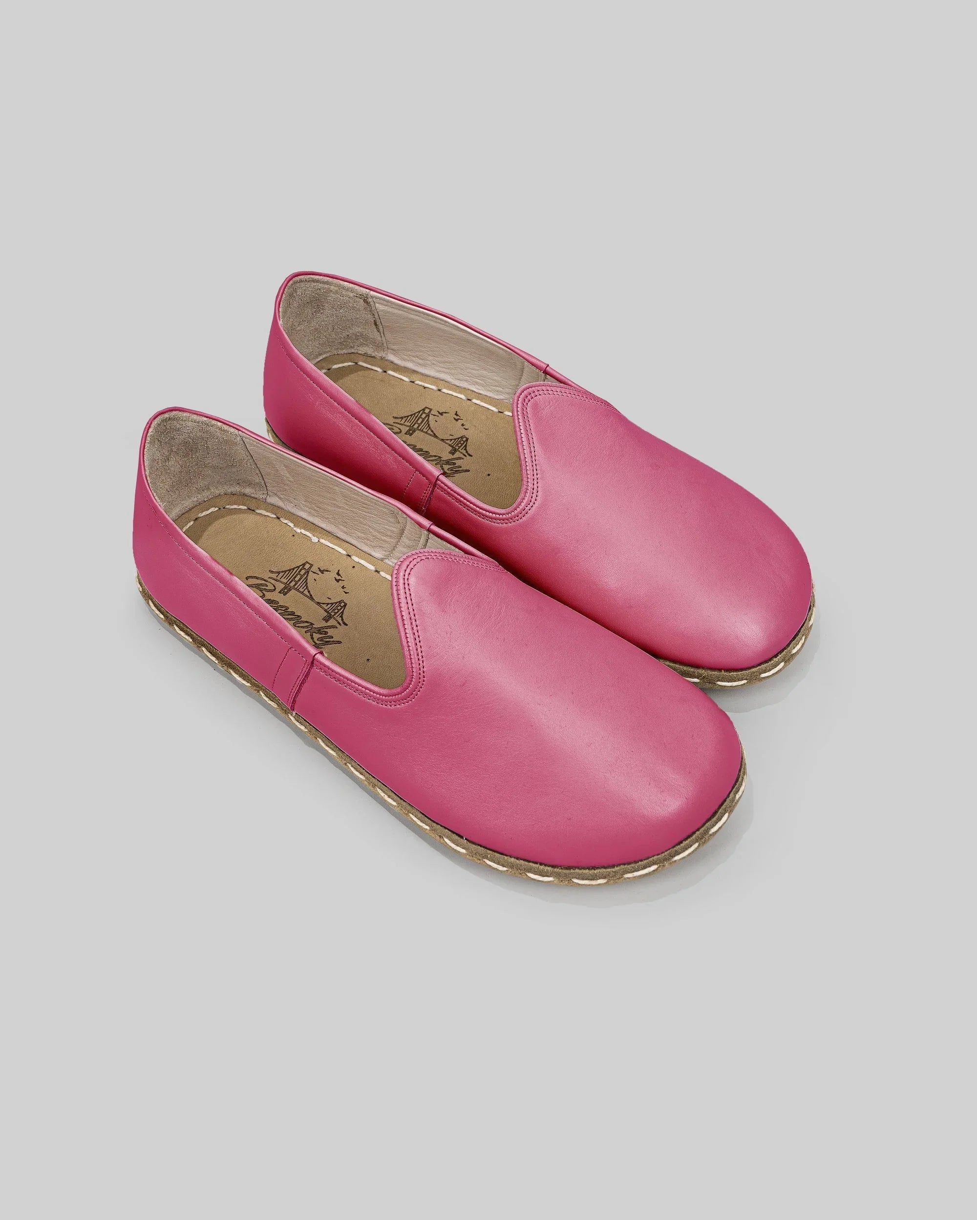 Women's Fuchsia Barefoot Yemeni - Handcrafted Calf Leather Wide Toe Box | Bespoky