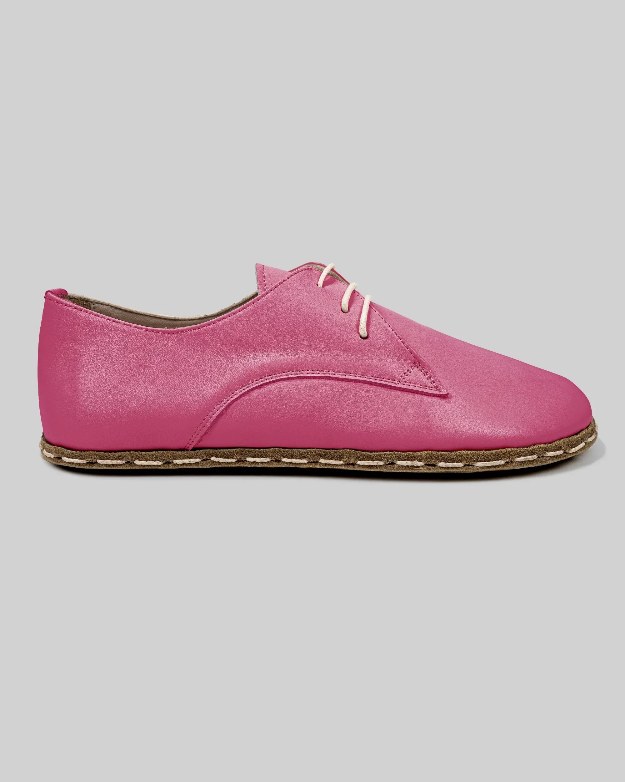 Side view Fuchsia Oxford Shoes - Calf Leather Zero Drop | Bespoky